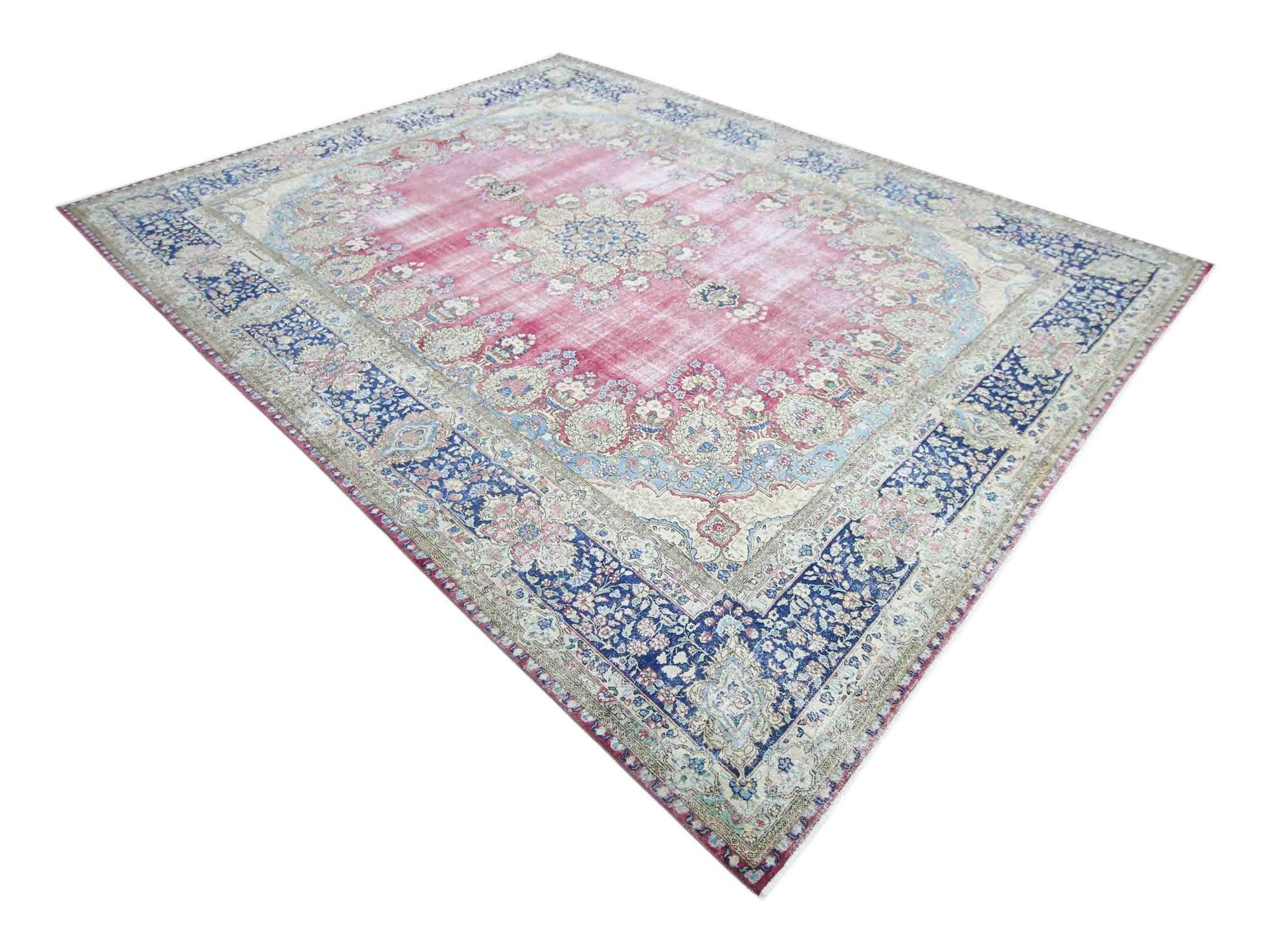 Handmade Vintage Persian Kerman Rug | 361 x 265 cm | 11'10" x 8'8" - Najaf Rugs & Textile
