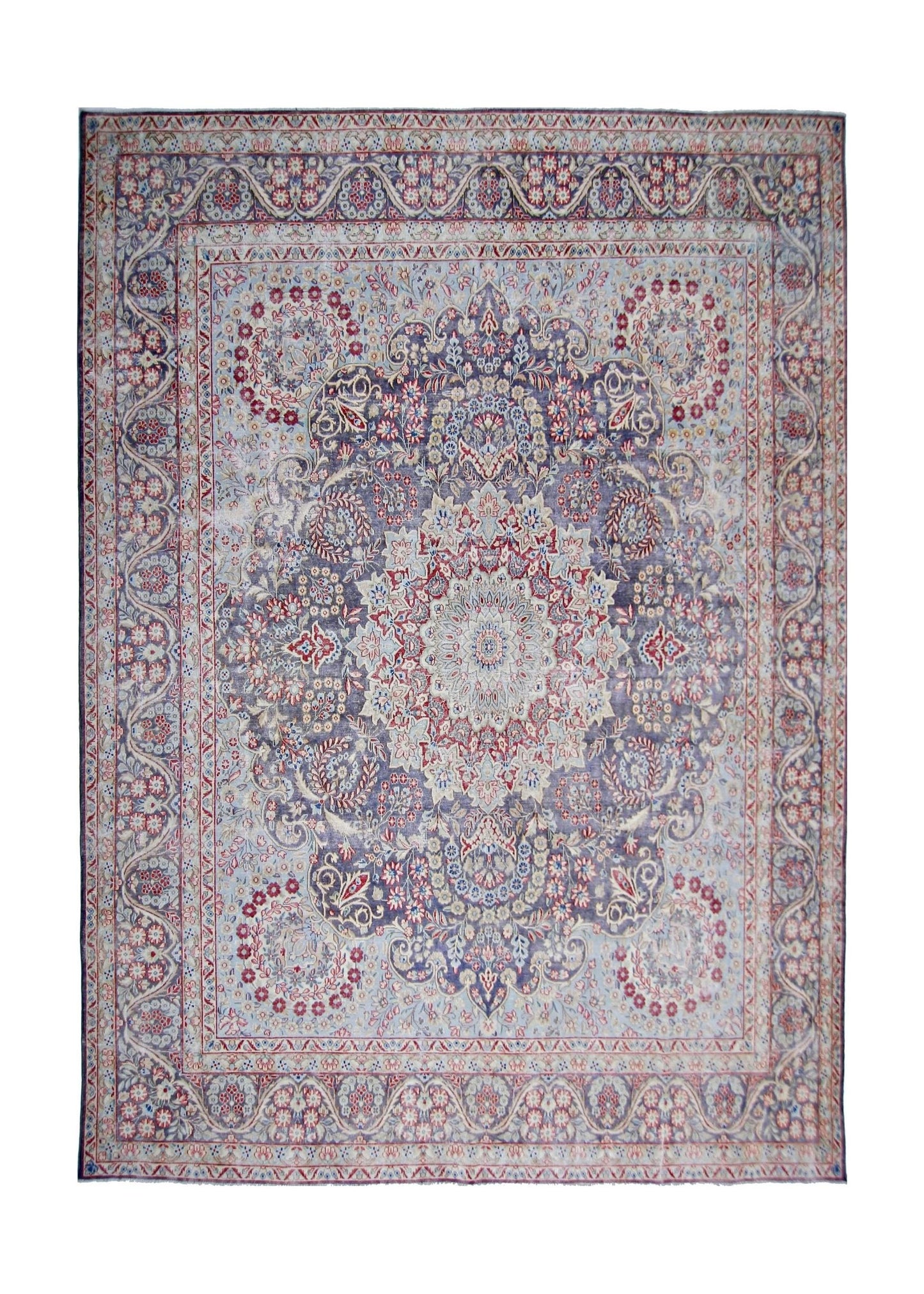 Handmade Vintage Persian Kerman Rug | 364 x 292 cm | 11'11" x 9'7" - Najaf Rugs & Textile