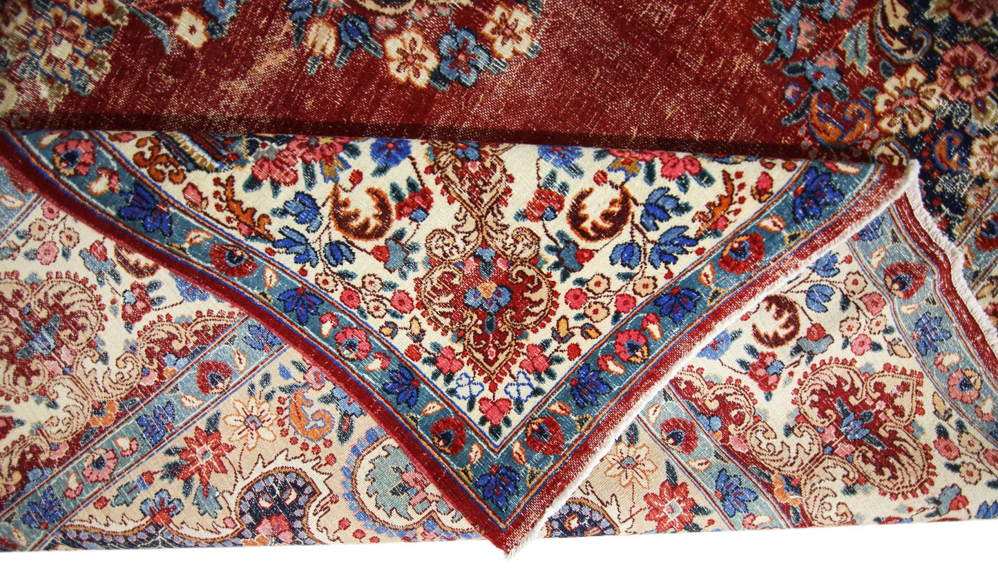 Handmade Vintage Persian Kerman Rug | 370 x 263 cm | 12'2" x 8'8" - Najaf Rugs & Textile