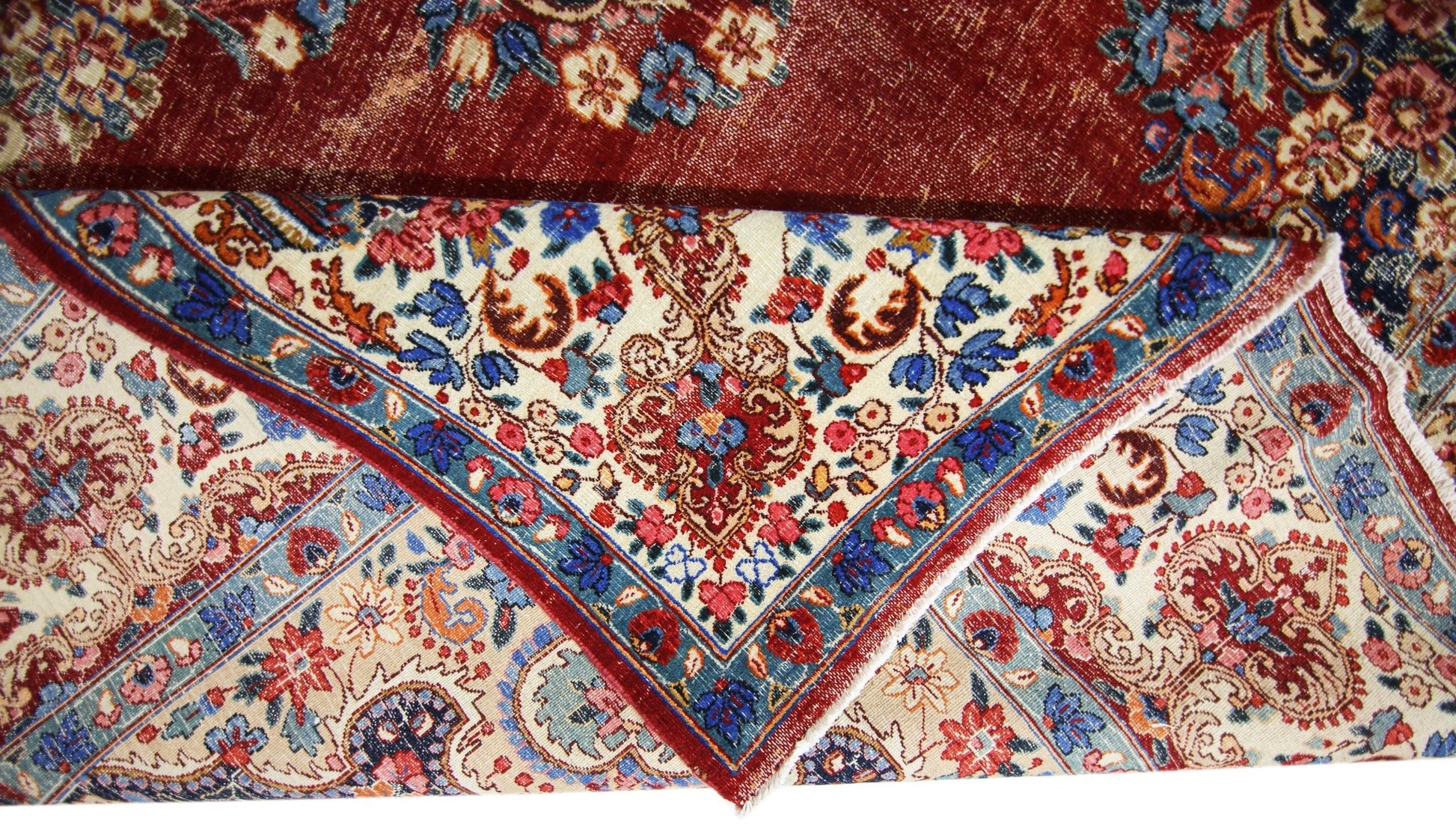 Handmade Vintage Persian Kerman Rug | 370 x 263 cm | 12'2" x 8'8" - Najaf Rugs & Textile