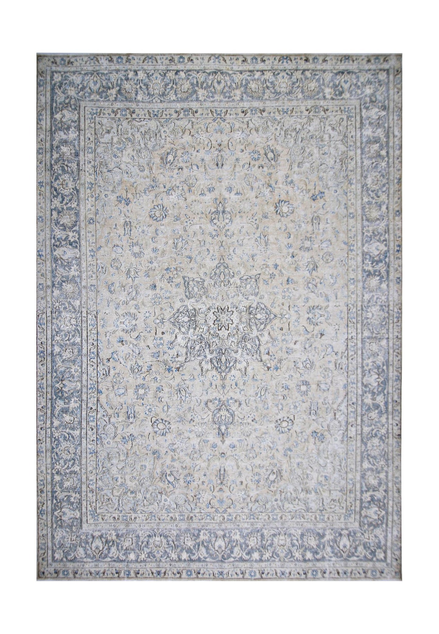 Handmade Vintage Persian Kerman Rug | 370 x 269 cm | 12'2" x 8'10" - Najaf Rugs & Textile