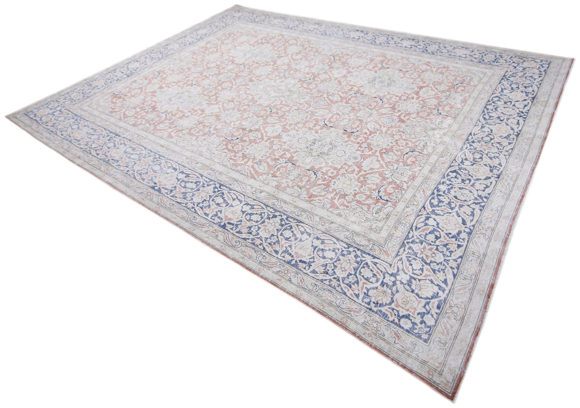 Handmade Vintage Persian Kerman Rug | 389 x 294 cm | 12'9" x 9'8" - Najaf Rugs & Textile