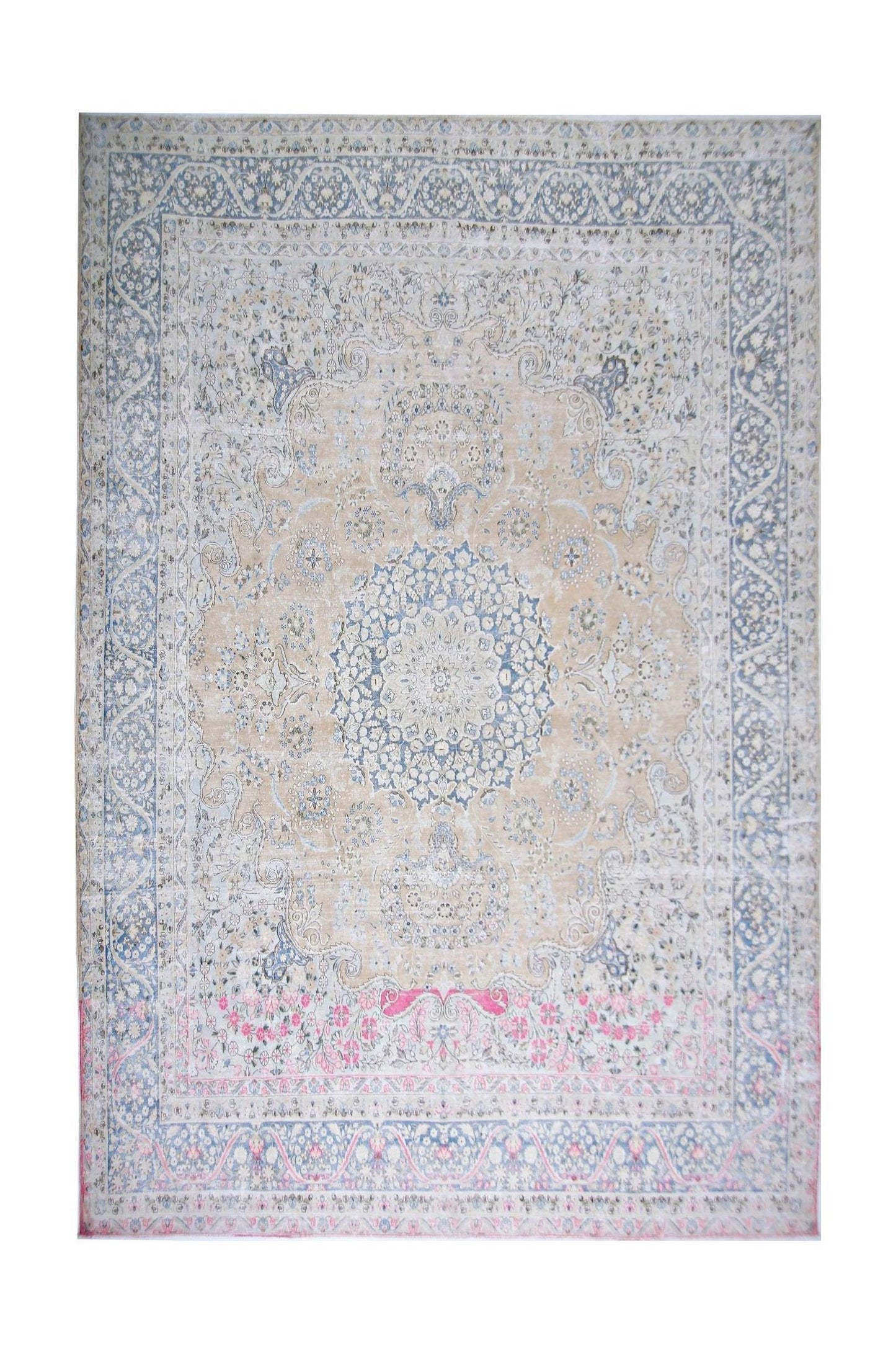 Handmade Vintage Persian Kerman Rug | 389 x 298 cm | 12'9" x 9'9" - Najaf Rugs & Textile