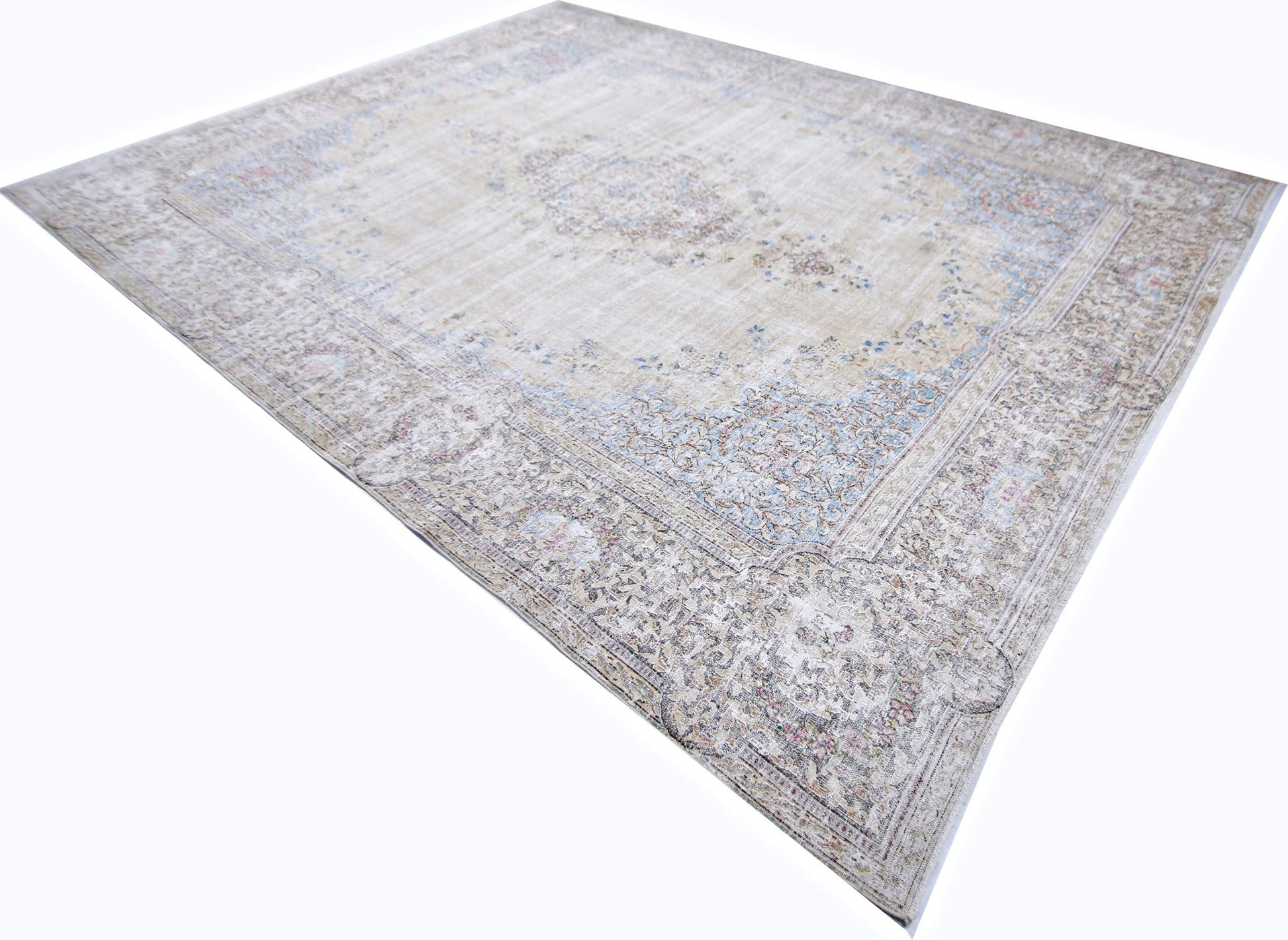 Handmade Vintage Persian Kerman Rug | 399 x 301 cm | 13'1" x 9'10" - Najaf Rugs & Textile