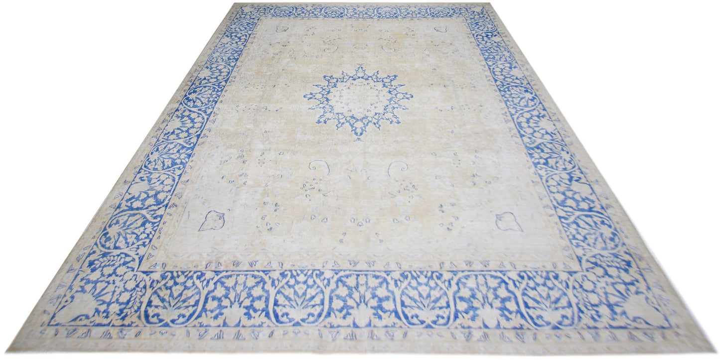 Handmade Vintage Persian Kerman Rug | 409 x 295 cm | 13'5" x 9'8" - Najaf Rugs & Textile