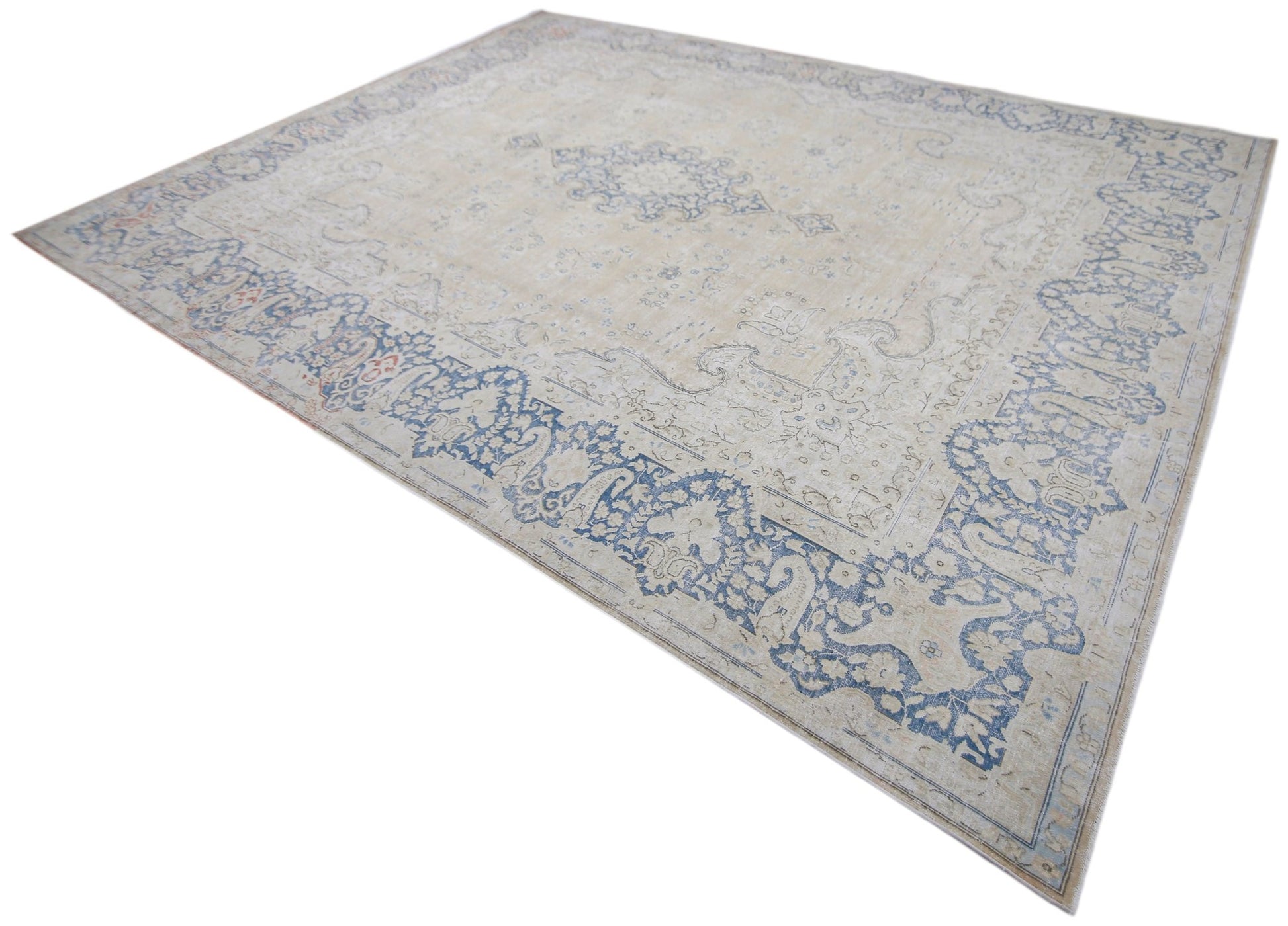 Handmade Vintage Persian Kerman Rug | 410 x 306 cm | 13'5" x 10' - Najaf Rugs & Textile