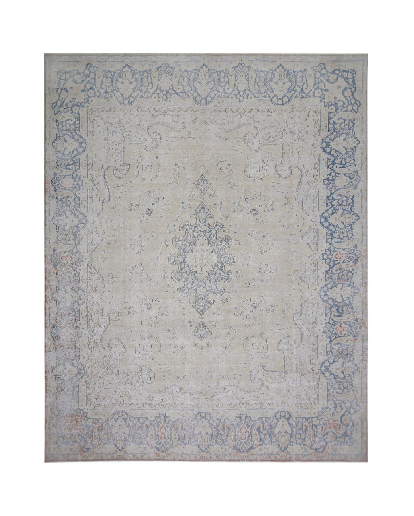 Handmade Vintage Persian Kerman Rug | 410 x 306 cm | 13'5" x 10' - Najaf Rugs & Textile