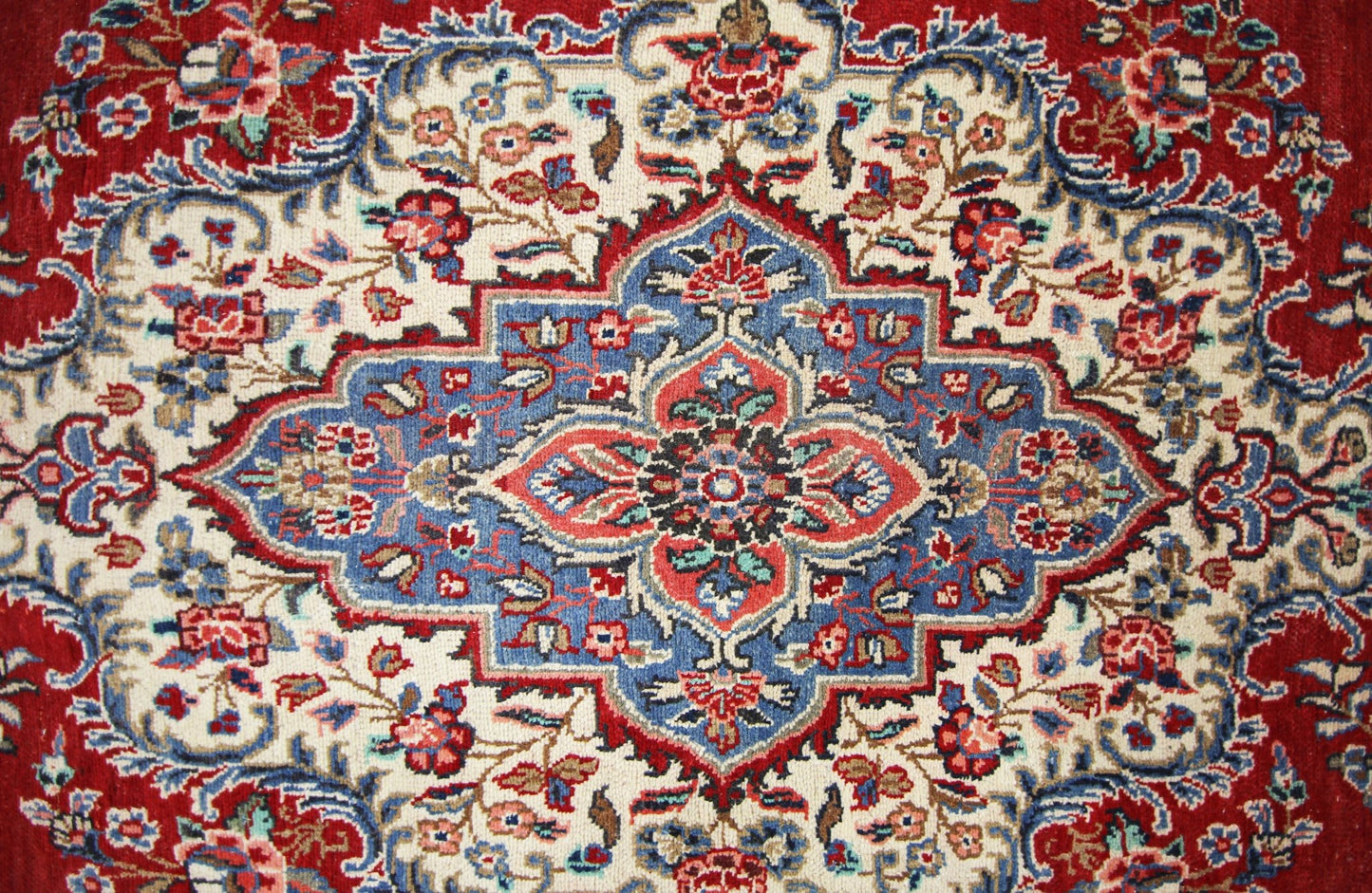 Handmade Vintage Persian Kerman Rug | 412 x 322 cm | 13'6" x 10'7" - Najaf Rugs & Textile