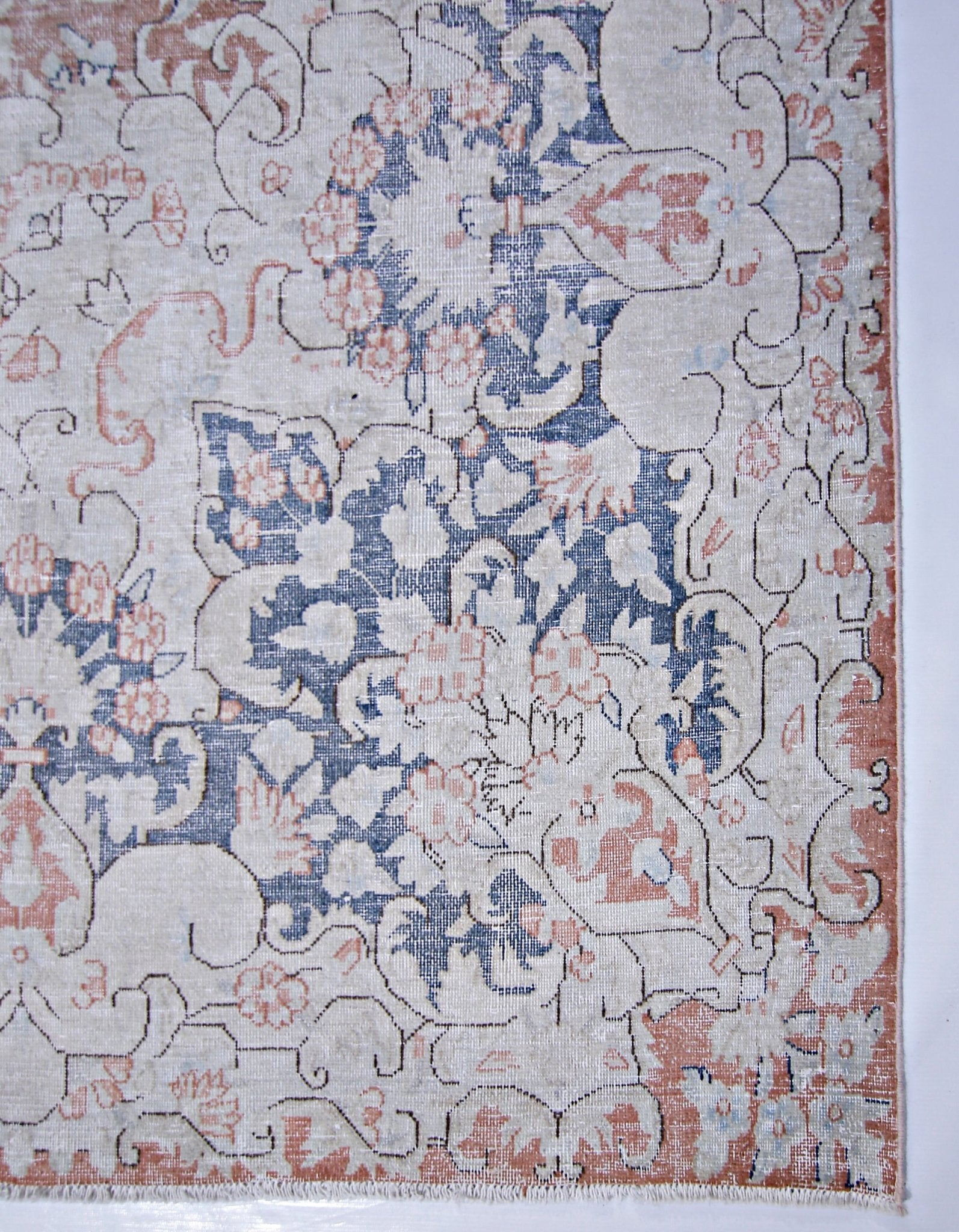 Handmade Vintage Persian Kerman Rug | 423 x 295 cm | 13'10" x 9'8" - Najaf Rugs & Textile