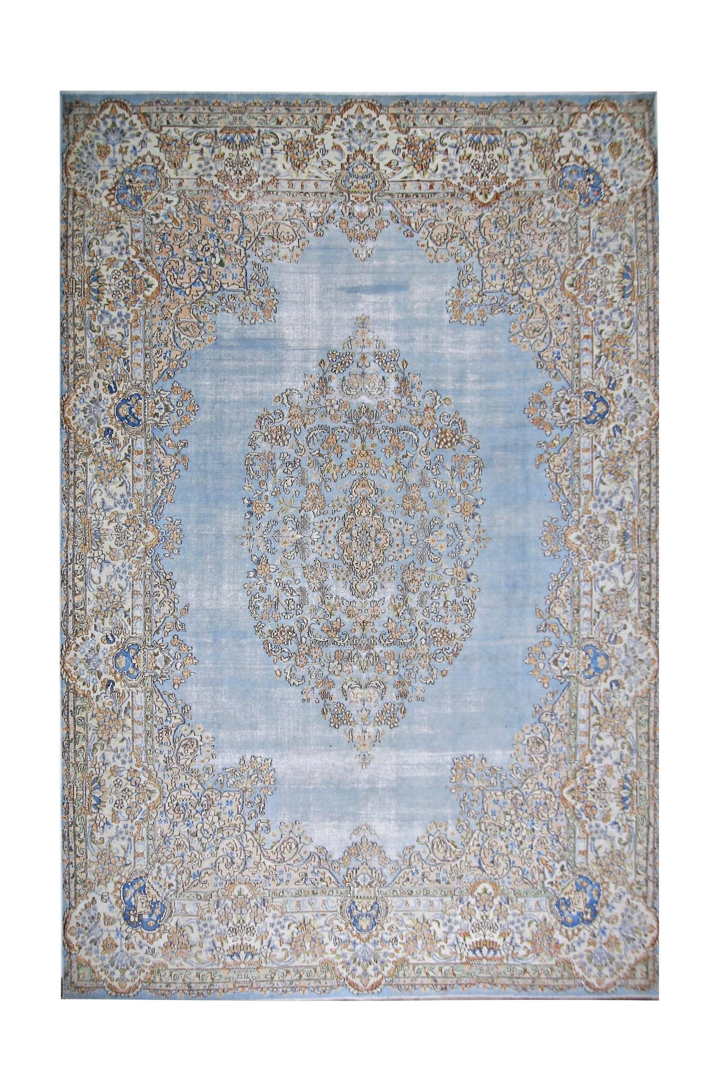Handmade Vintage Persian Kerman Rug | 440 x 305 cm | 14'5" x 10' - Najaf Rugs & Textile