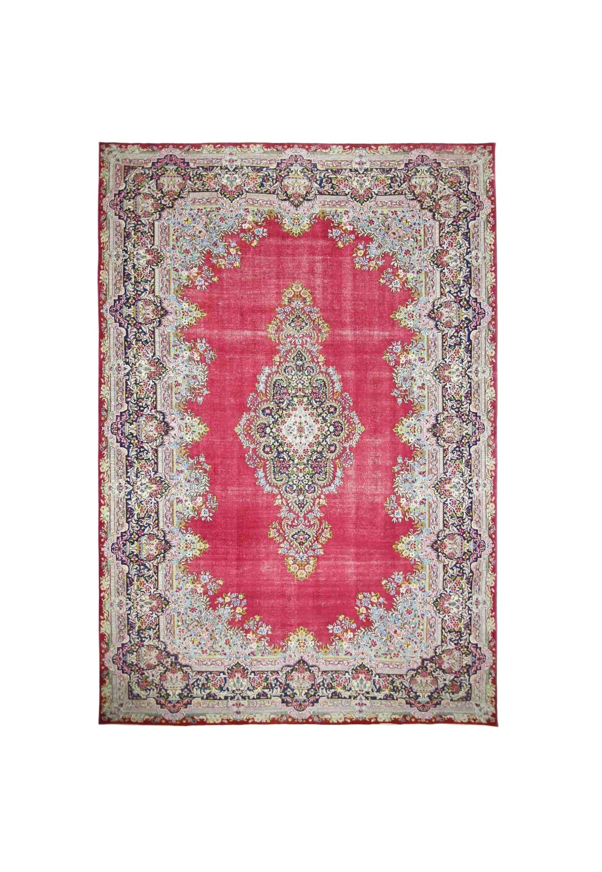 Handmade Vintage Persian Kerman Rug | 464 x 292 cm | 15'3" x 9'7" - Najaf Rugs & Textile