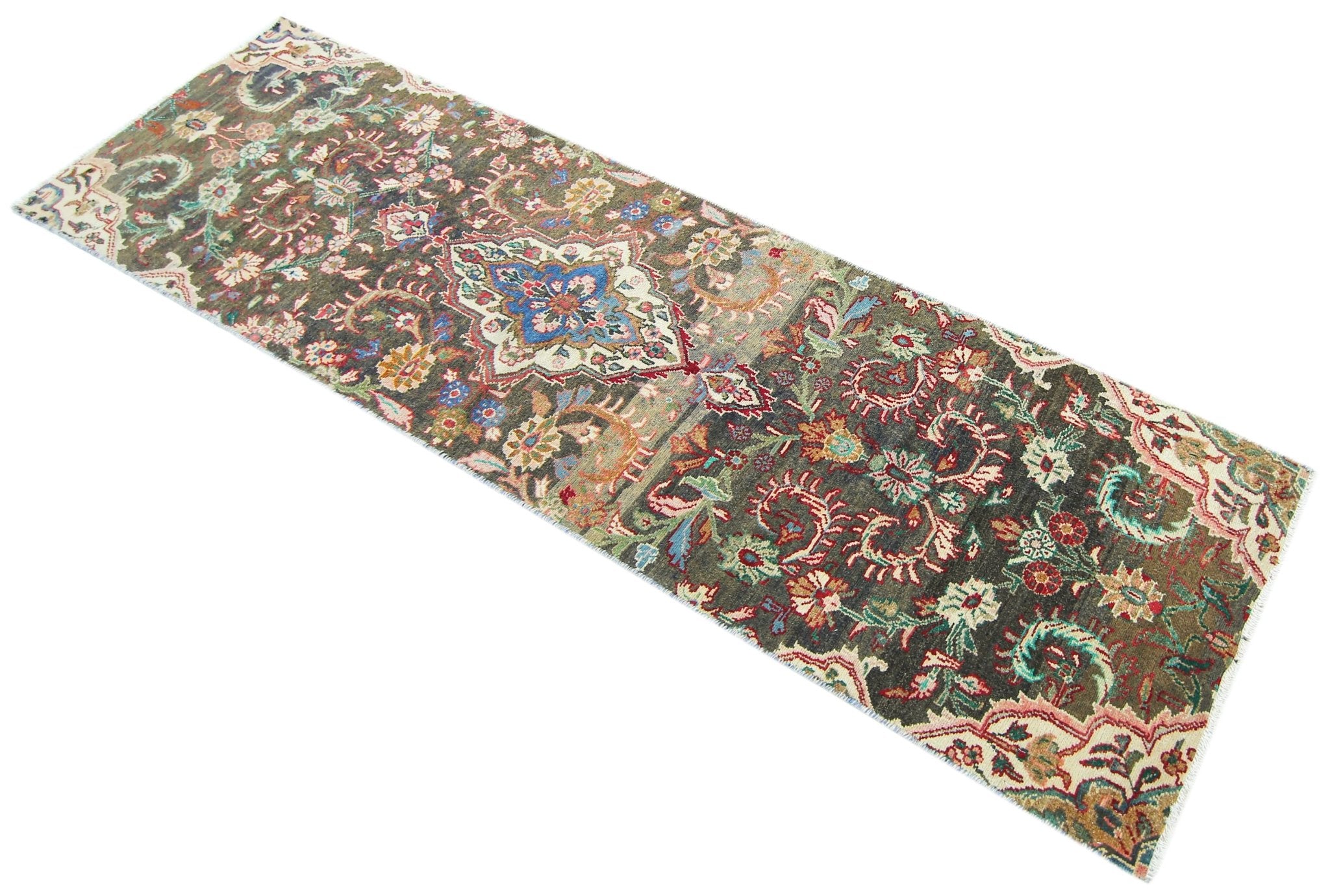 Handmade Vintage Persian Kerman Hallway Runner | 217 x 64 cm | 7'2" x 2'1" - Najaf Rugs & Textile