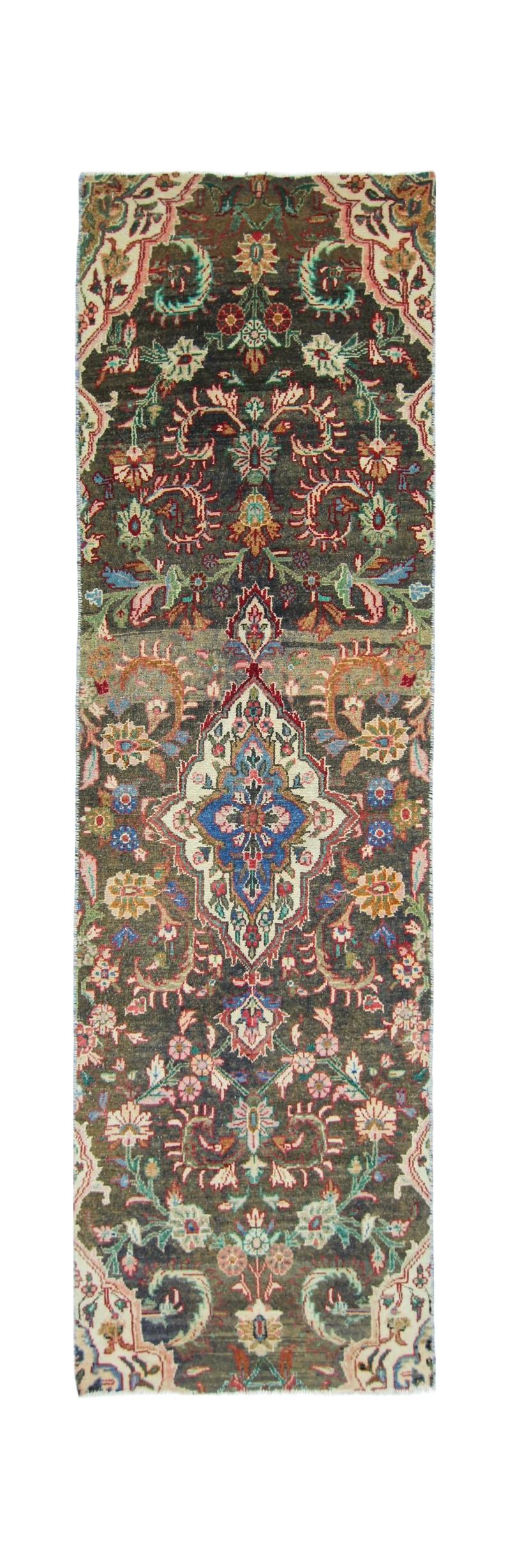 Handmade Vintage Persian Kerman Hallway Runner | 217 x 64 cm | 7'2" x 2'1" - Najaf Rugs & Textile