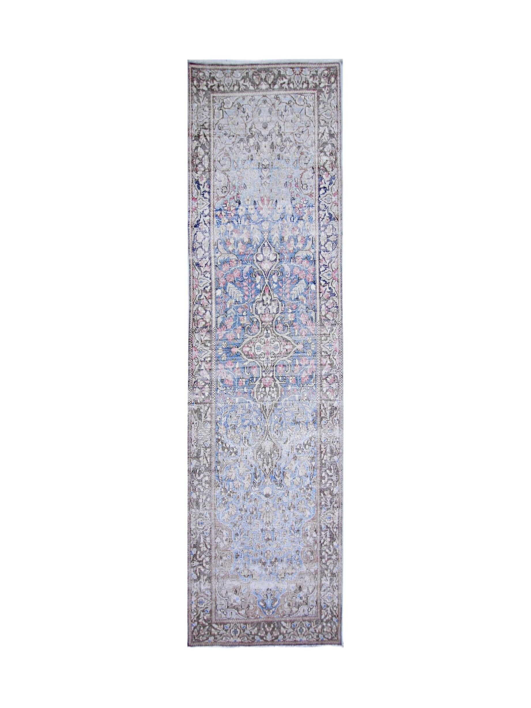 Handmade Vintage Persian Kerman Hallway Runner | 279 x 71 cm | 9'2" x 2'4" - Najaf Rugs & Textile