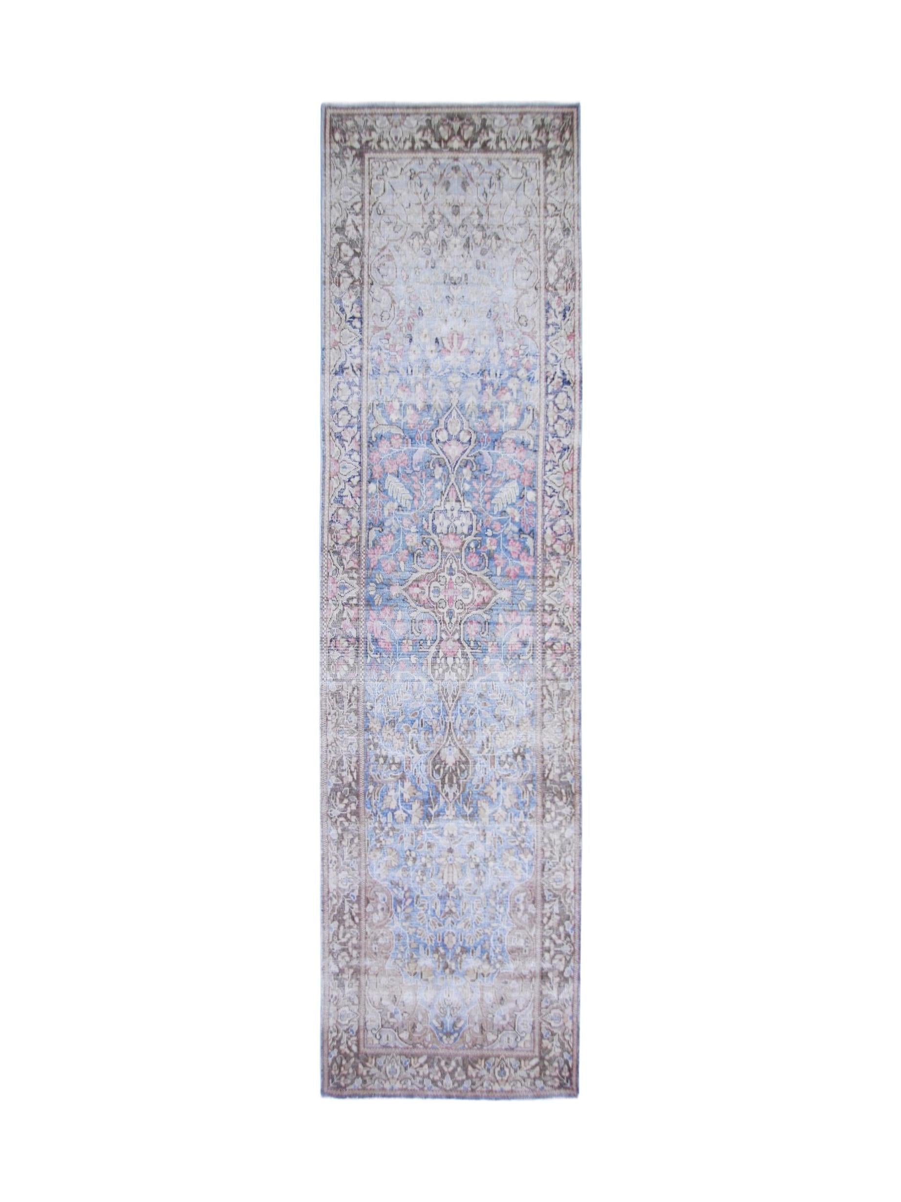 Handmade Vintage Persian Kerman Hallway Runner | 284 x 70 cm | 9'4" x 2'4" - Najaf Rugs & Textile
