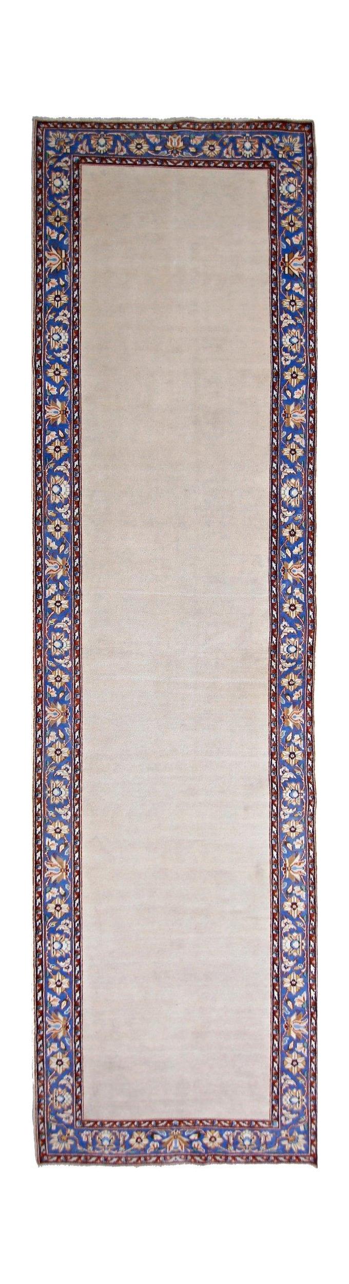 Handmade Vintage Persian Hallway Runner | 377 x 99 cm | 12'5" x 3'3" - Najaf Rugs & Textile