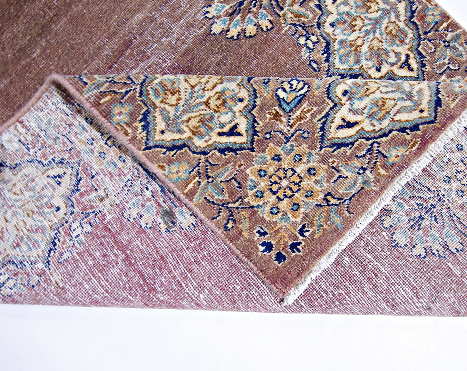 Handmade Vintage Persian Hallway Runner | 380 x 90 cm | 12'6" x 2'11" - Najaf Rugs & Textile