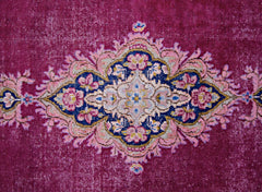 Handmade Vintage Persian Kerman Hallway Runner | 422 x 70 cm | 13'10" x 2'4" - Najaf Rugs & Textile