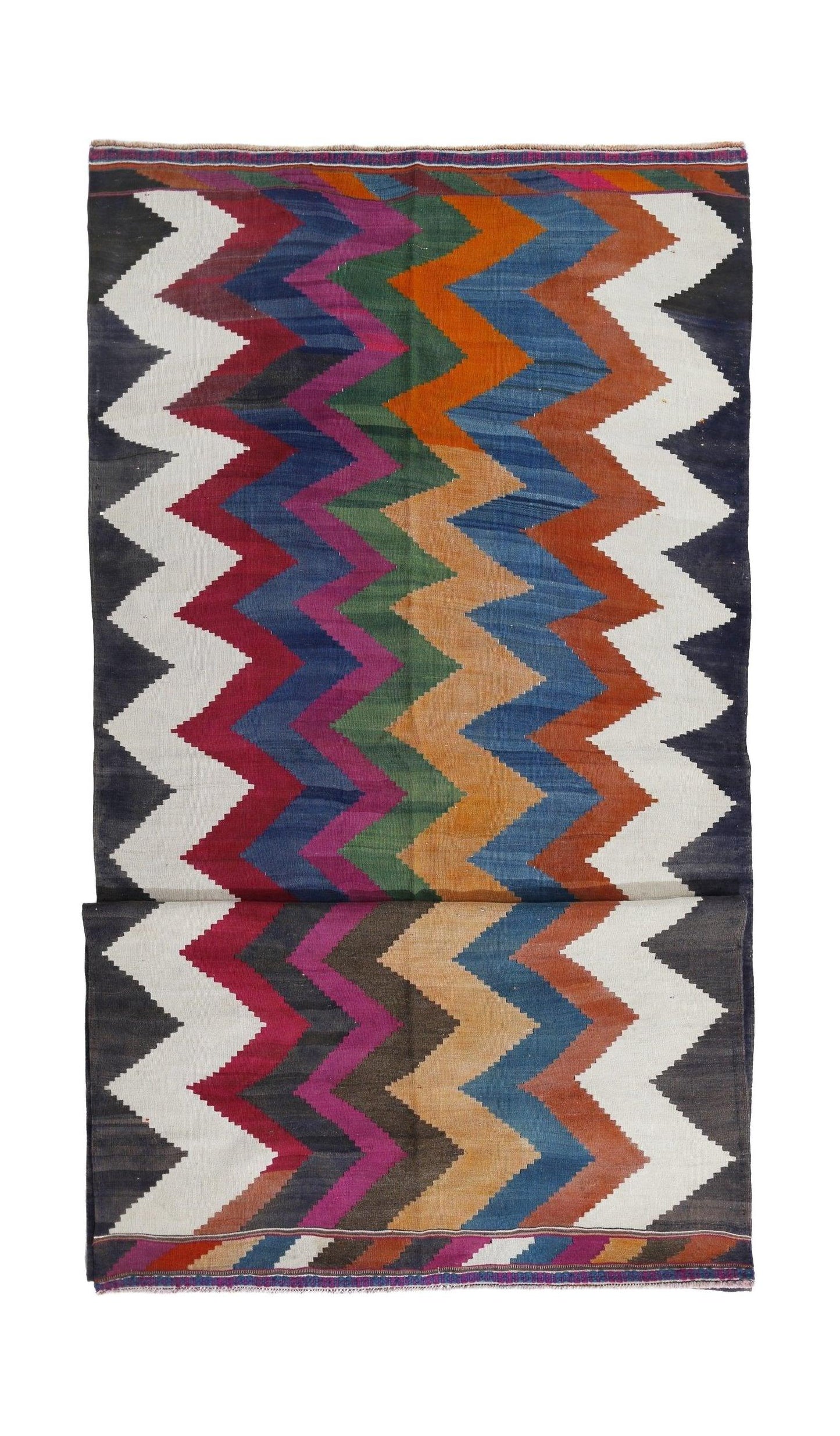 Handmade Vintage Persian Kilim Hallway Runner | 474 x 161 cm | 15'7" x 5'3" - Najaf Rugs & Textile