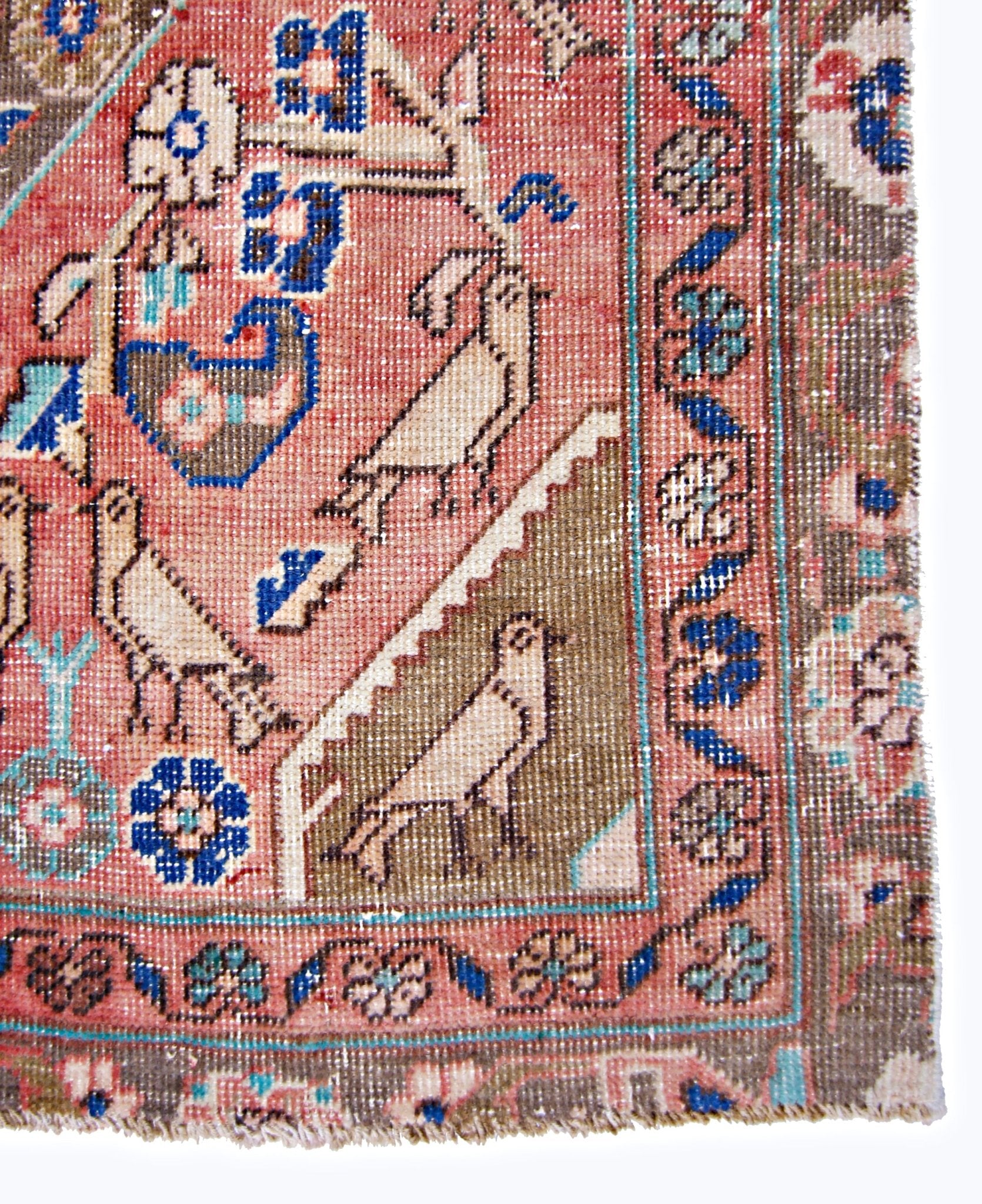 Handmade Vintage Persian Rug | 227 x 111 cm | 7'5" x 3'8" - Najaf Rugs & Textile