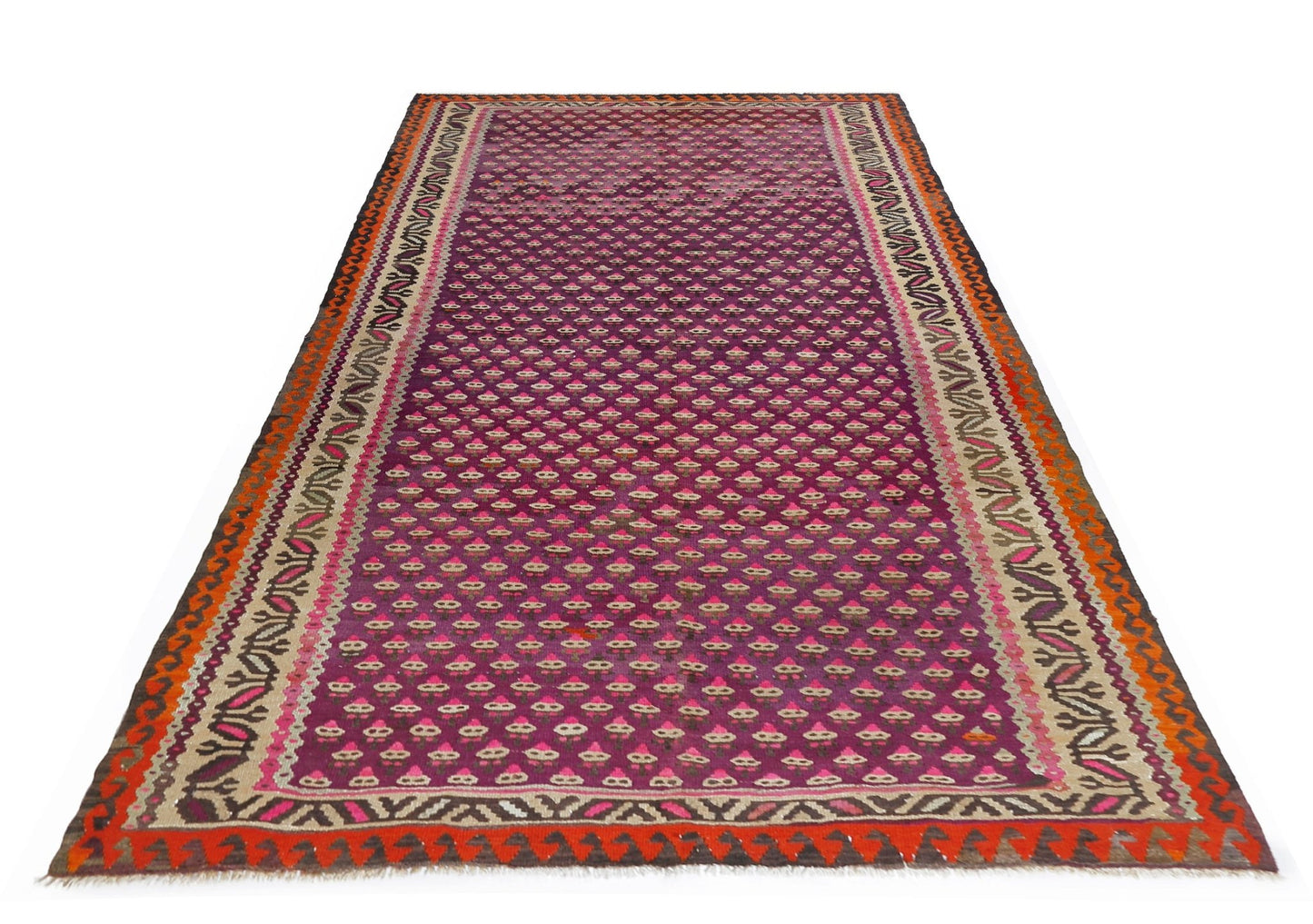 Handmade Vintage Persian Kilim | 281 x 143 cm | 9'3" x 4'8" - Najaf Rugs & Textile