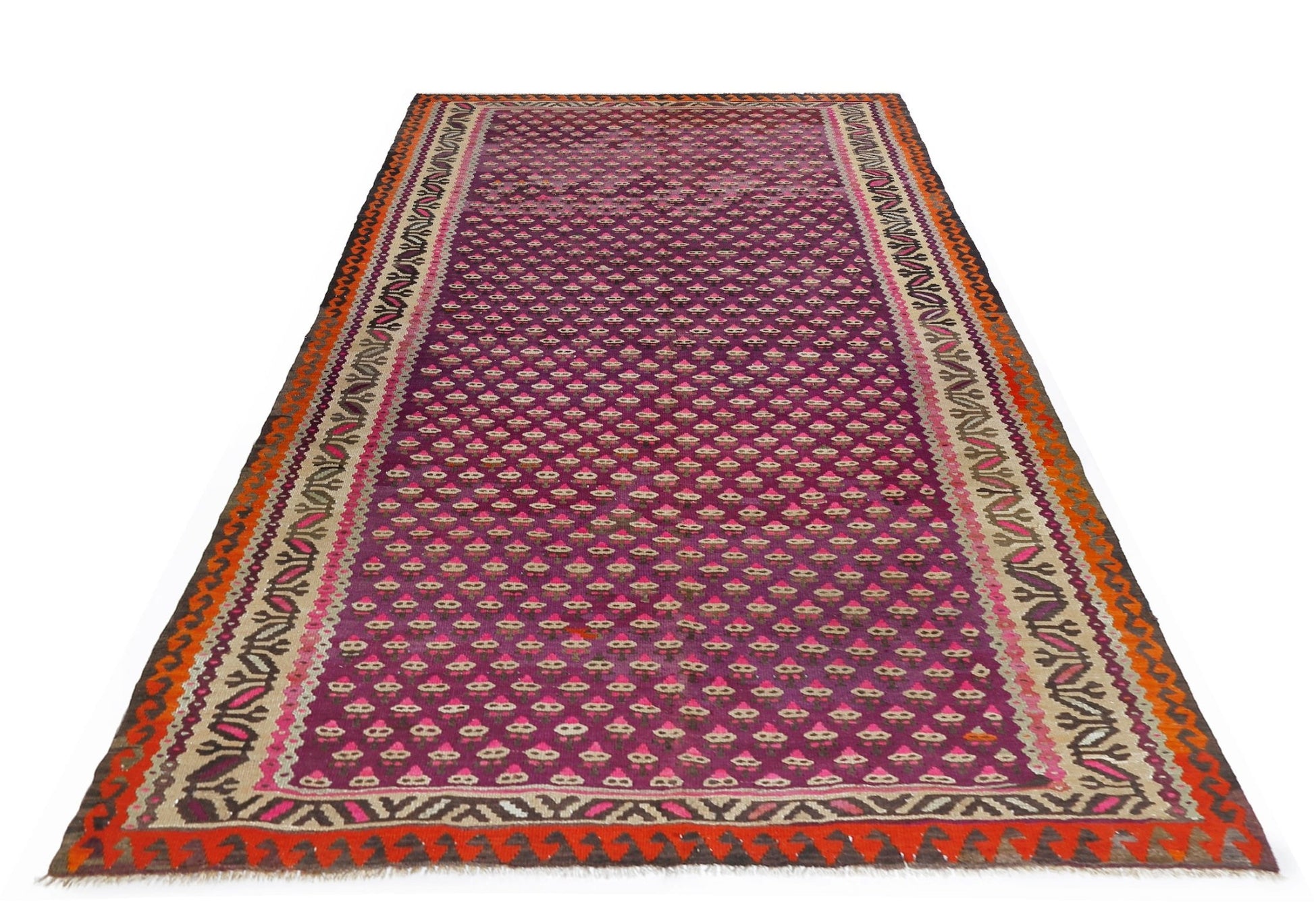 Handmade Vintage Persian Kilim | 281 x 143 cm | 9'3" x 4'8" - Najaf Rugs & Textile