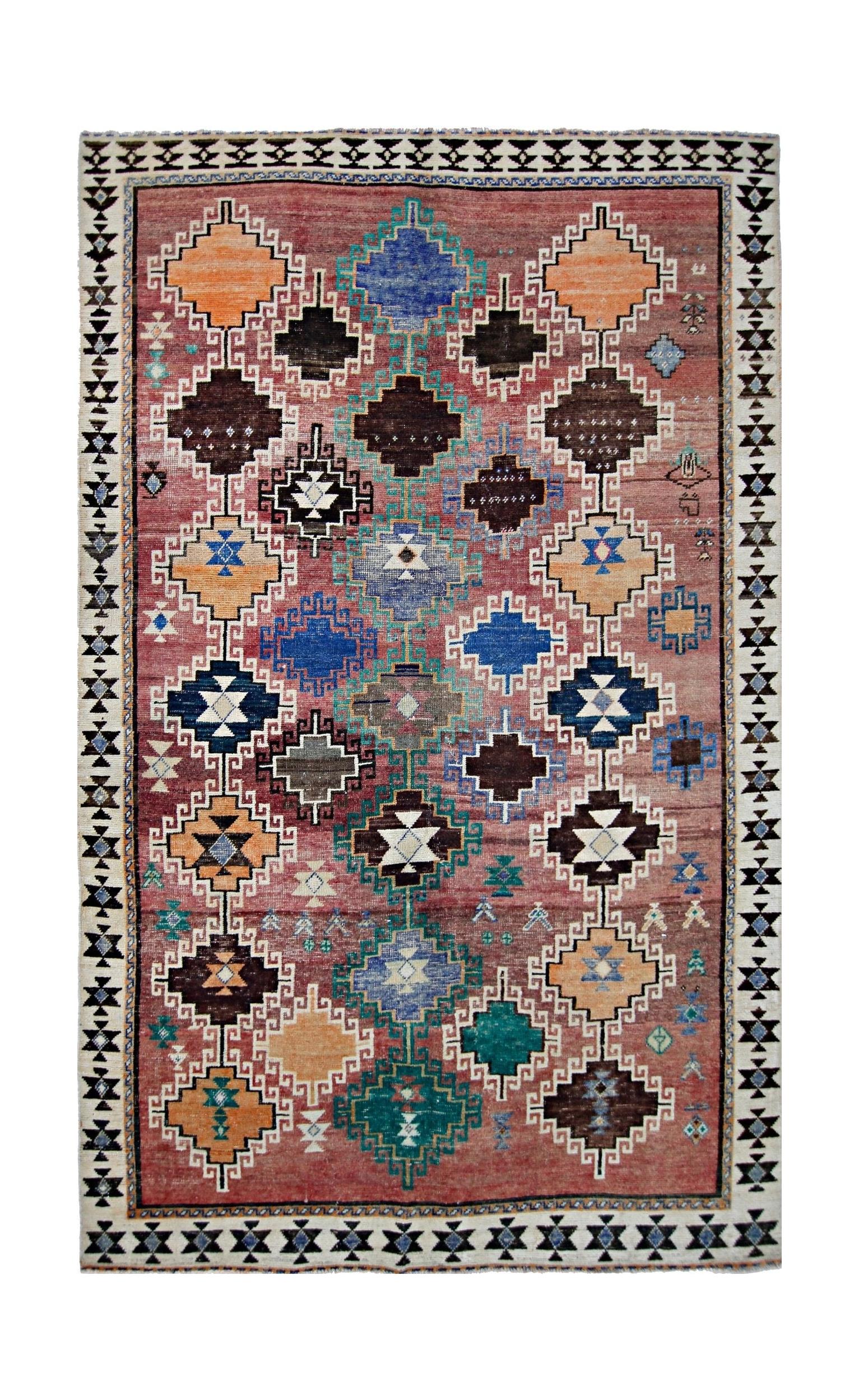 Handmade Vintage Persian Rug | 238 x 144 cm | 7'10" x 4'9" - Najaf Rugs & Textile