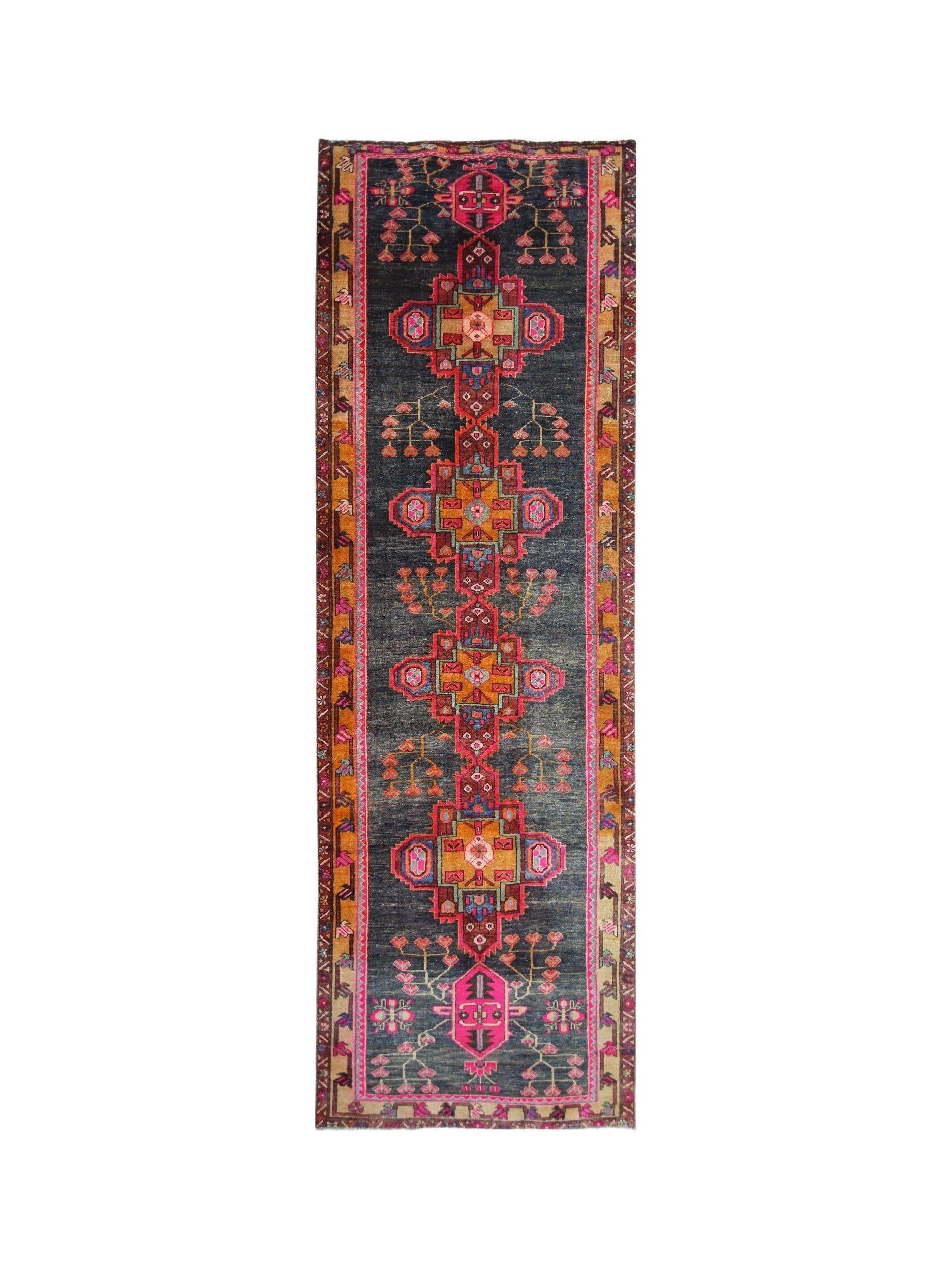 Handmade Vintage Persian Hallway Runner | 325 x 114 cm | 10'8" x 3'9" - Najaf Rugs & Textile