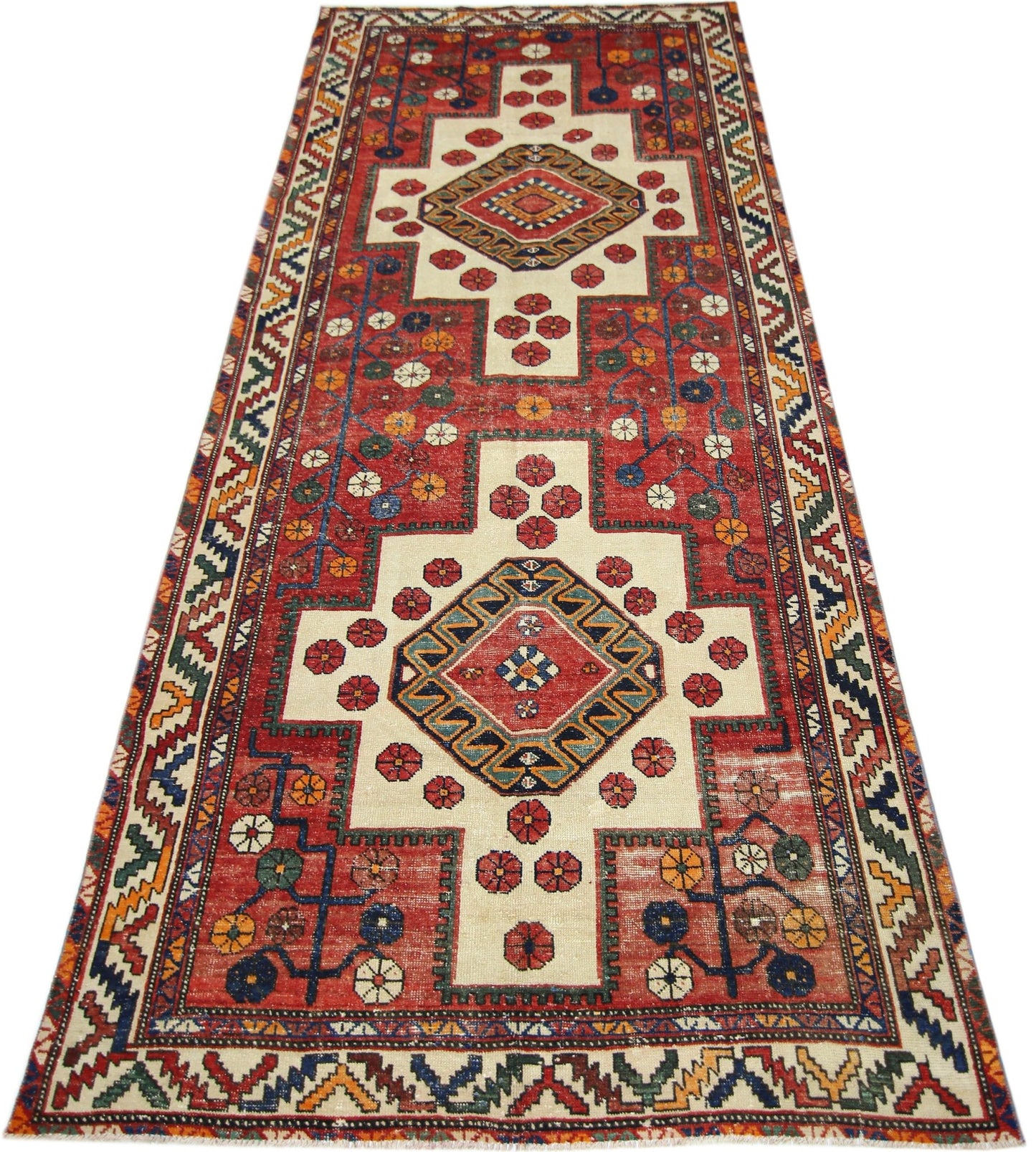 Handmade Vintage Persian Rug | 358 x 158 cm | 11'9" x 5'2" - Najaf Rugs & Textile
