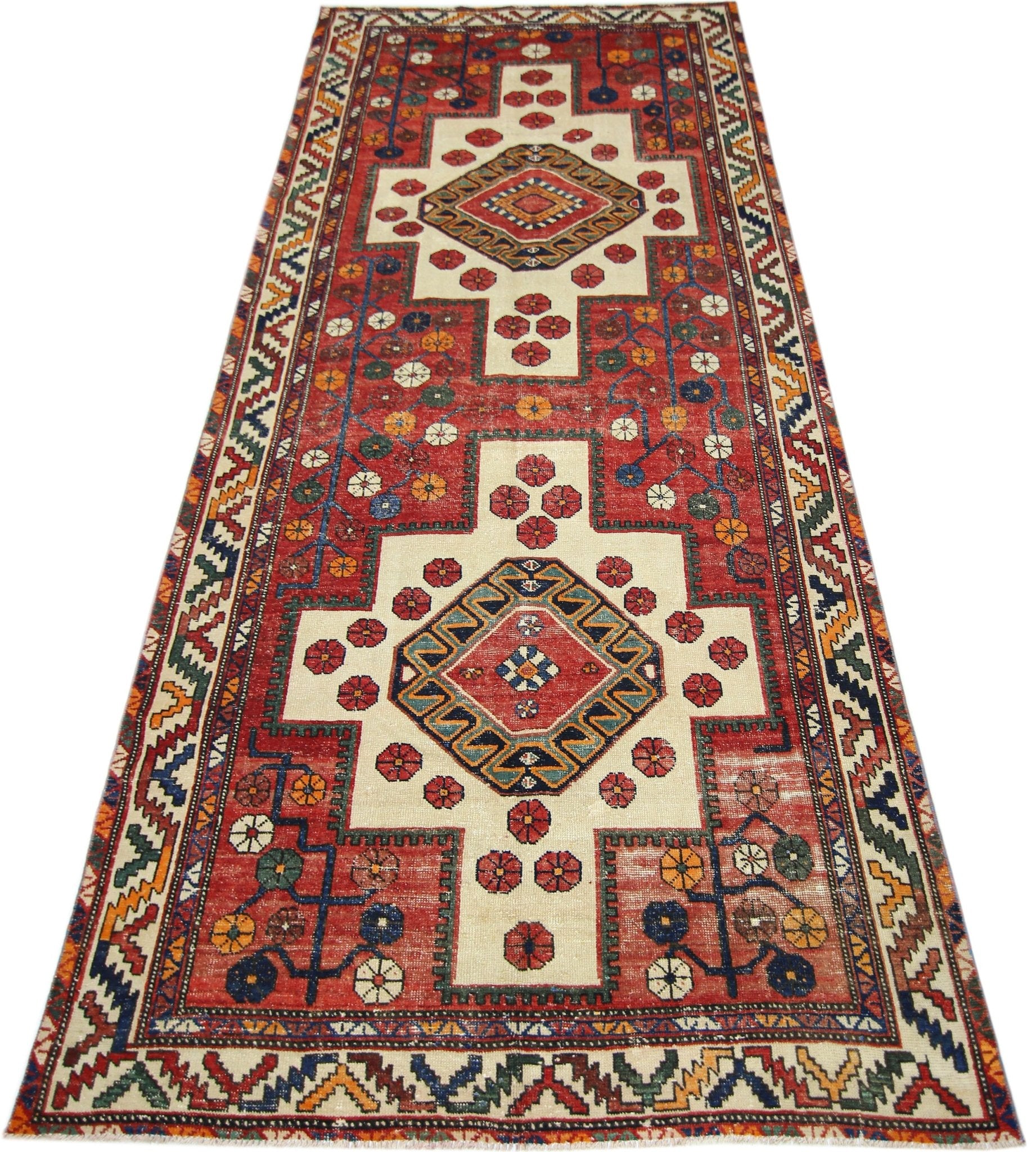 Handmade Vintage Persian Rug | 358 x 158 cm | 11'9" x 5'2" - Najaf Rugs & Textile
