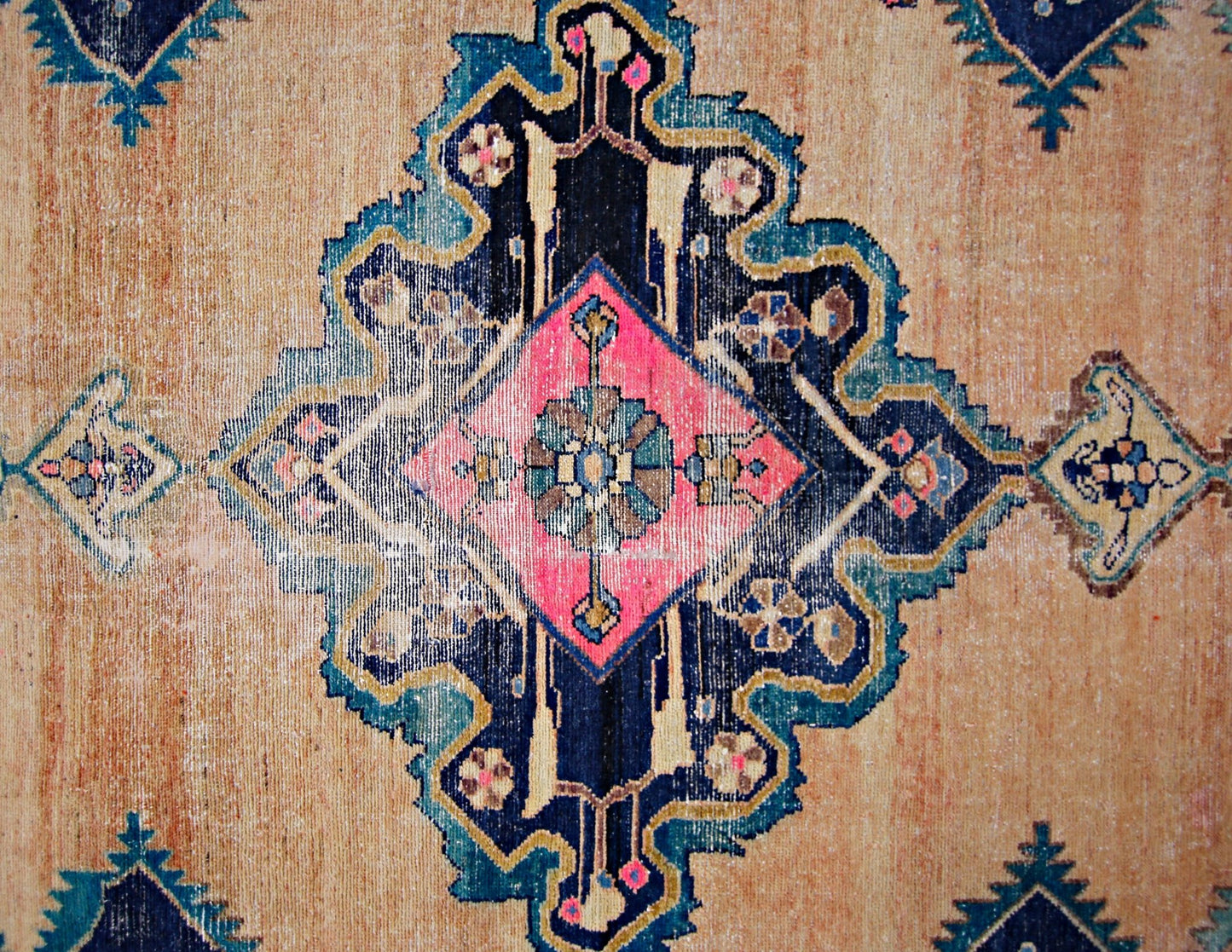 Handmade Vintage Persian Hallway Runner | 388 x 146 cm | 12'9" x 4'9" - Najaf Rugs & Textile