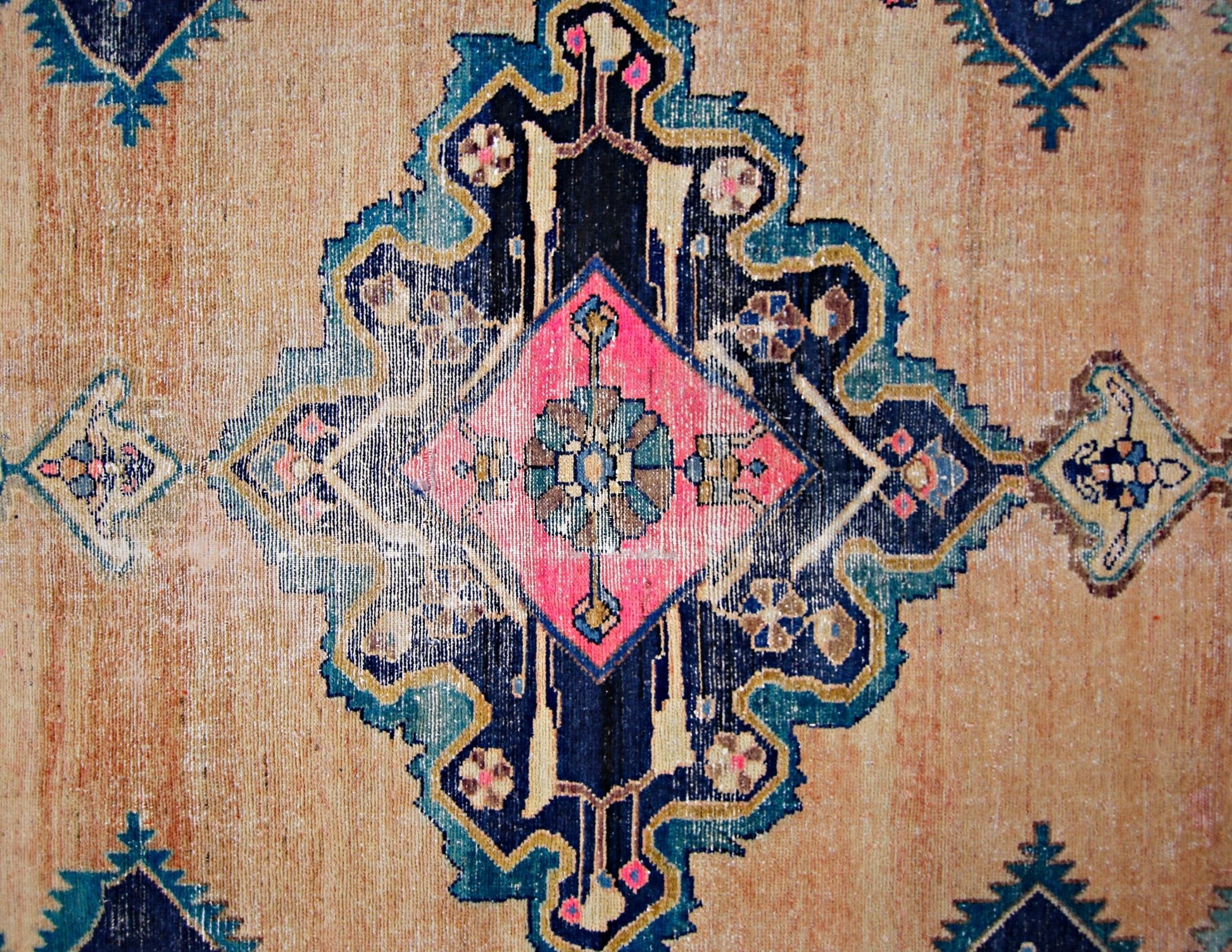 Handmade Vintage Persian Hallway Runner | 388 x 146 cm | 12'9" x 4'9" - Najaf Rugs & Textile
