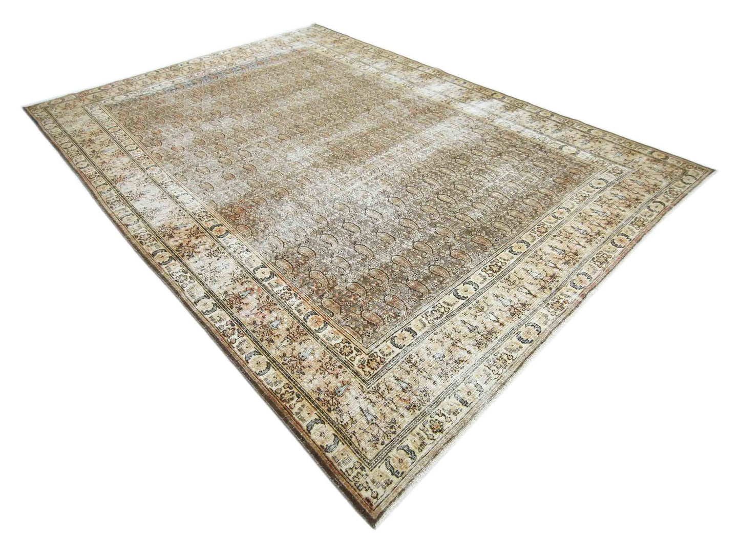 Handmade Vintage Persian Kerman Rug | 375 x 273 cm | 12'4" x 8'11" - Najaf Rugs & Textile