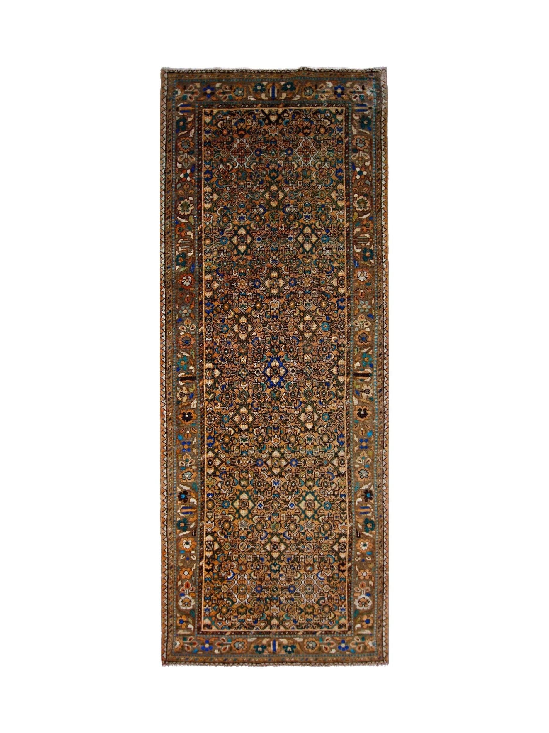 Handmade Vintage Persian Hallway Runner | 280 x 105 cm | 9'2" x 3'5" - Najaf Rugs & Textile