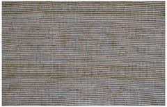 A vintage Persian Hamadan runner featuring a faded, striped pattern in muted earth tones.