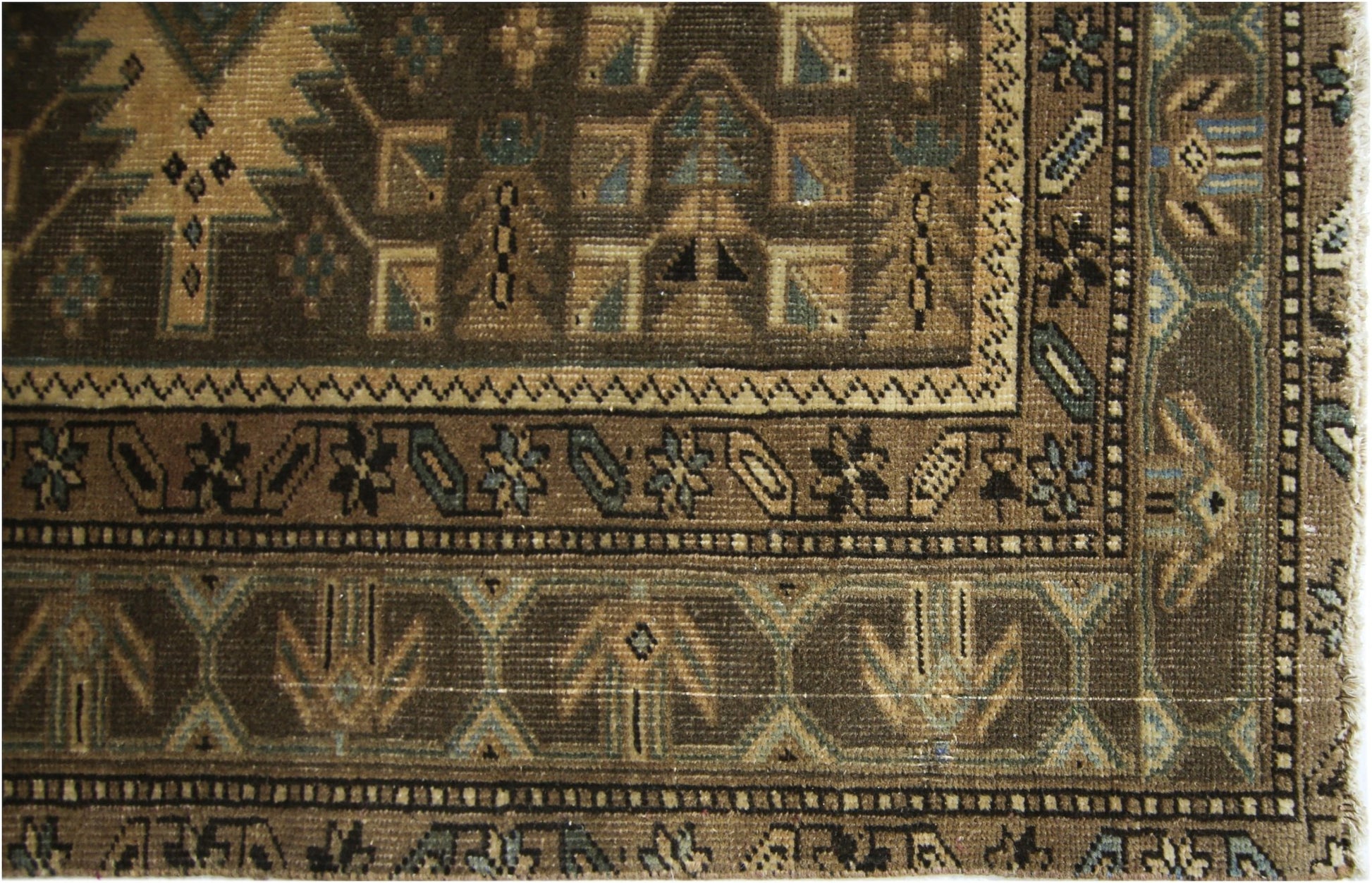 Handmade Vintage Persian Hallway Runner | 402 x 102 cm | 13'2" x 3'4" - Najaf Rugs & Textile