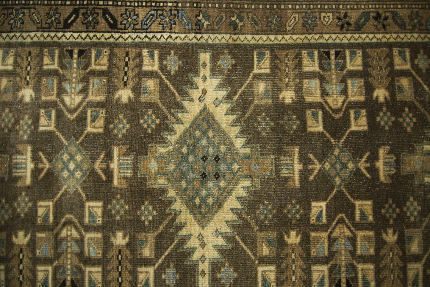 Handmade Vintage Persian Hallway Runner | 402 x 102 cm | 13'2" x 3'4" - Najaf Rugs & Textile