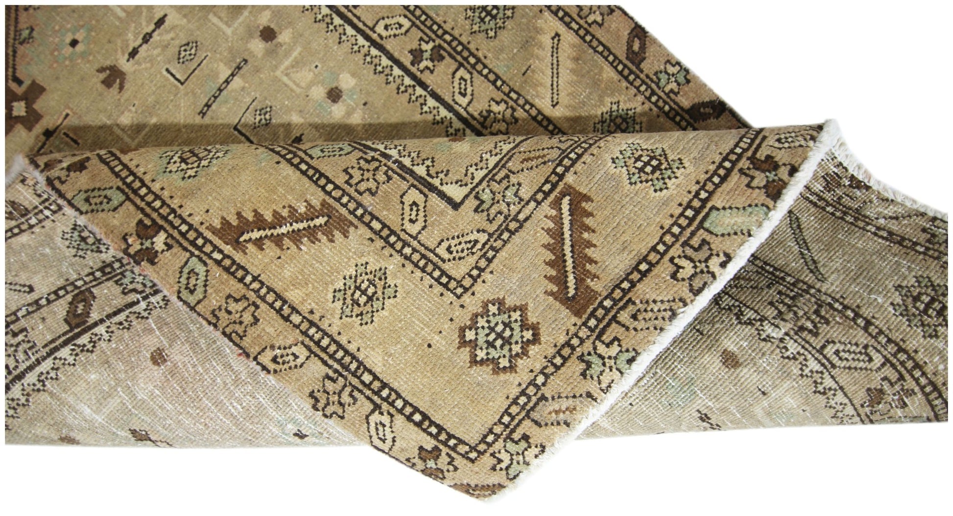Handmade Vintage Persian Hallway Runner | 469 x 110 cm | 15'4" x 3'7" - Najaf Rugs & Textile