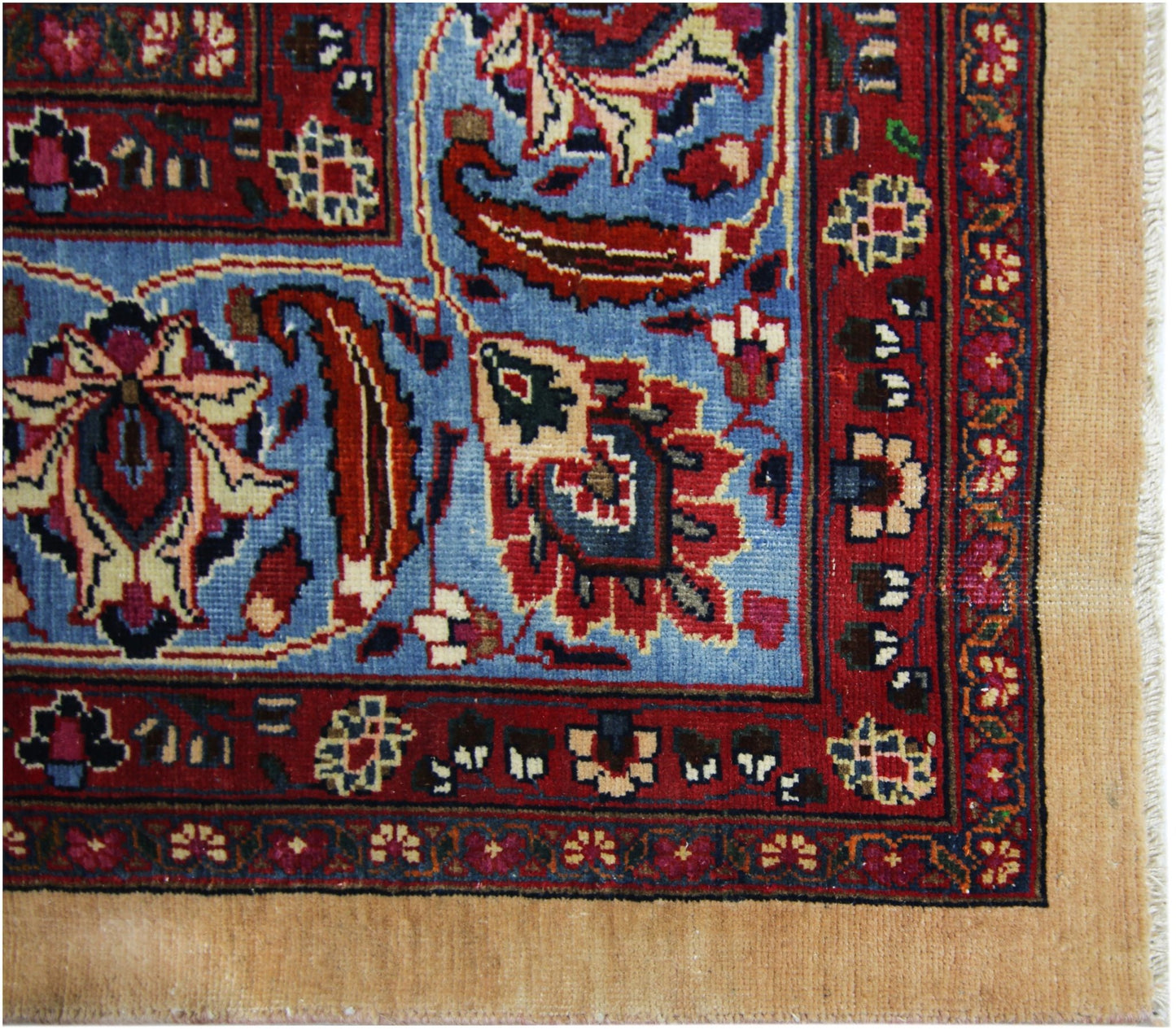 Handmade Vintage Persian Mashad Rug | 319 x 250 cm | 10'6" x 8'2" - Najaf Rugs & Textile