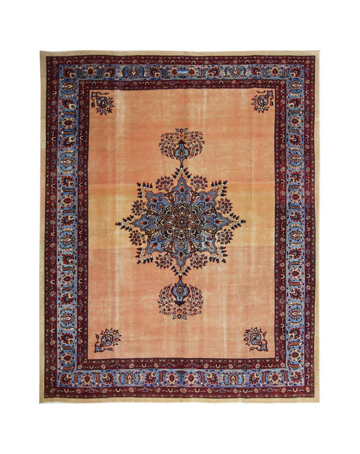 Handmade Vintage Persian Mashad Rug | 319 x 250 cm | 10'6" x 8'2" - Najaf Rugs & Textile