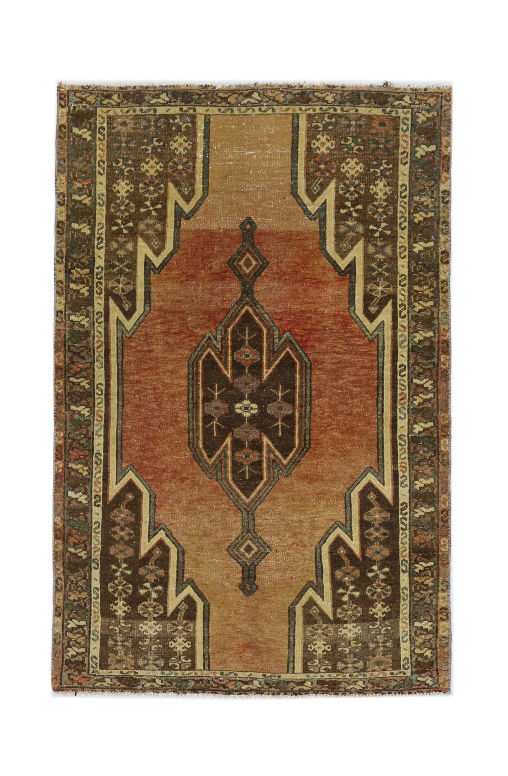 Vintage Persian Mazlaghan Rug