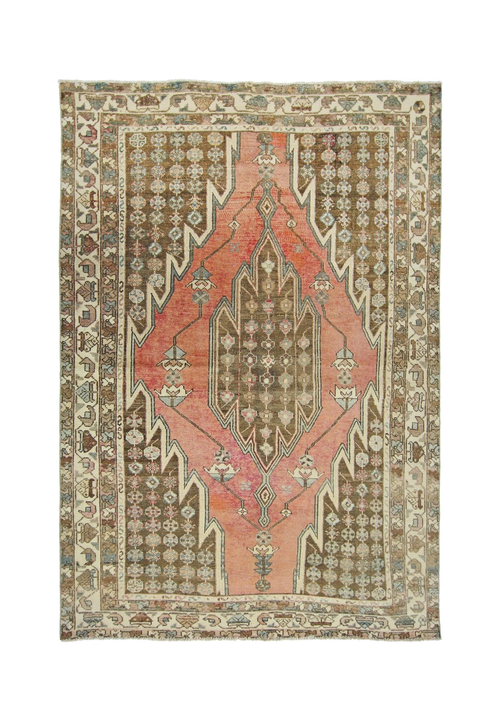 Vintage Persian Mazlaghan Rug