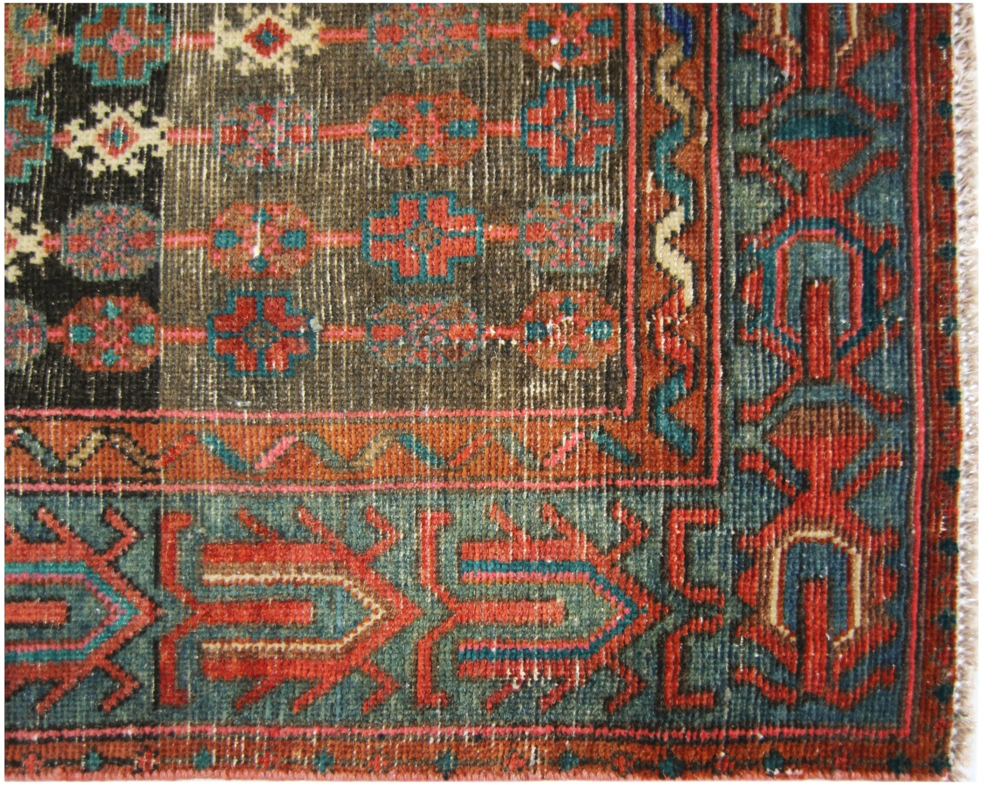 Handmade Vintage Persian Mazlaghan Rug | 270 x 119 cm | 8'10" x 3'11" - Najaf Rugs & Textile