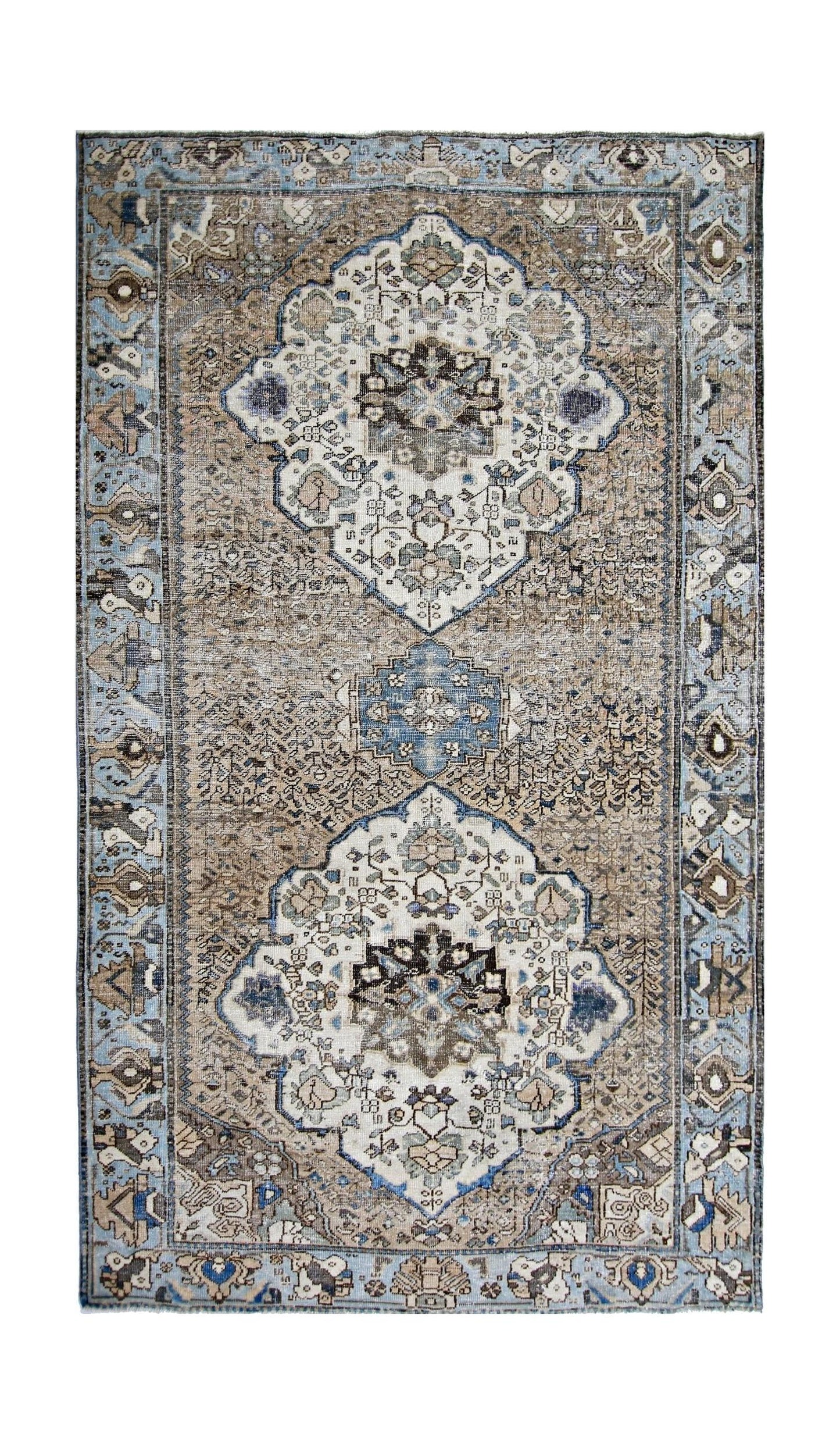 Handmade Vintage Persian Bakhtiar Rug | 296 x 166 cm | 9'8" x 5'5" - Najaf Rugs & Textile