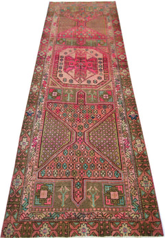 Handmade Vintage Persian Hallway Runner | 301 x 118 cm | 9'10" x 3'10" - Najaf Rugs & Textile