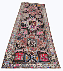 Handmade Vintage Persian Hallway Runner | 281 x 104 cm | 9'3" x 3'5" - Najaf Rugs & Textile