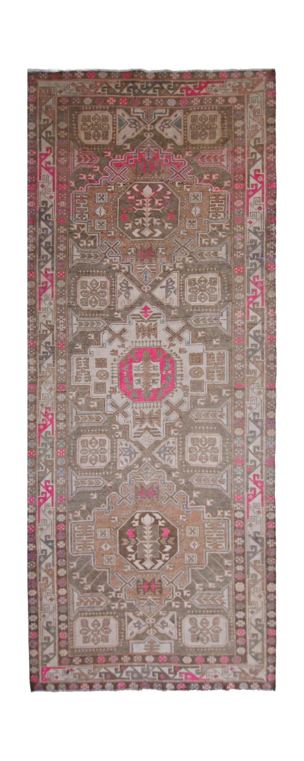 Handmade Vintage Persian Hallway Runner | 297 x 116 cm | 9'9" x 3'10" - Najaf Rugs & Textile