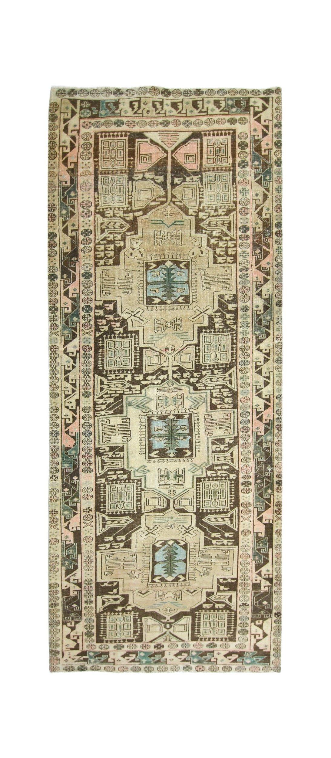Handmade Vintage Persian Hallway Runner | 298 x 118 cm | 9'8" x 3'10" - Najaf Rugs & Textile