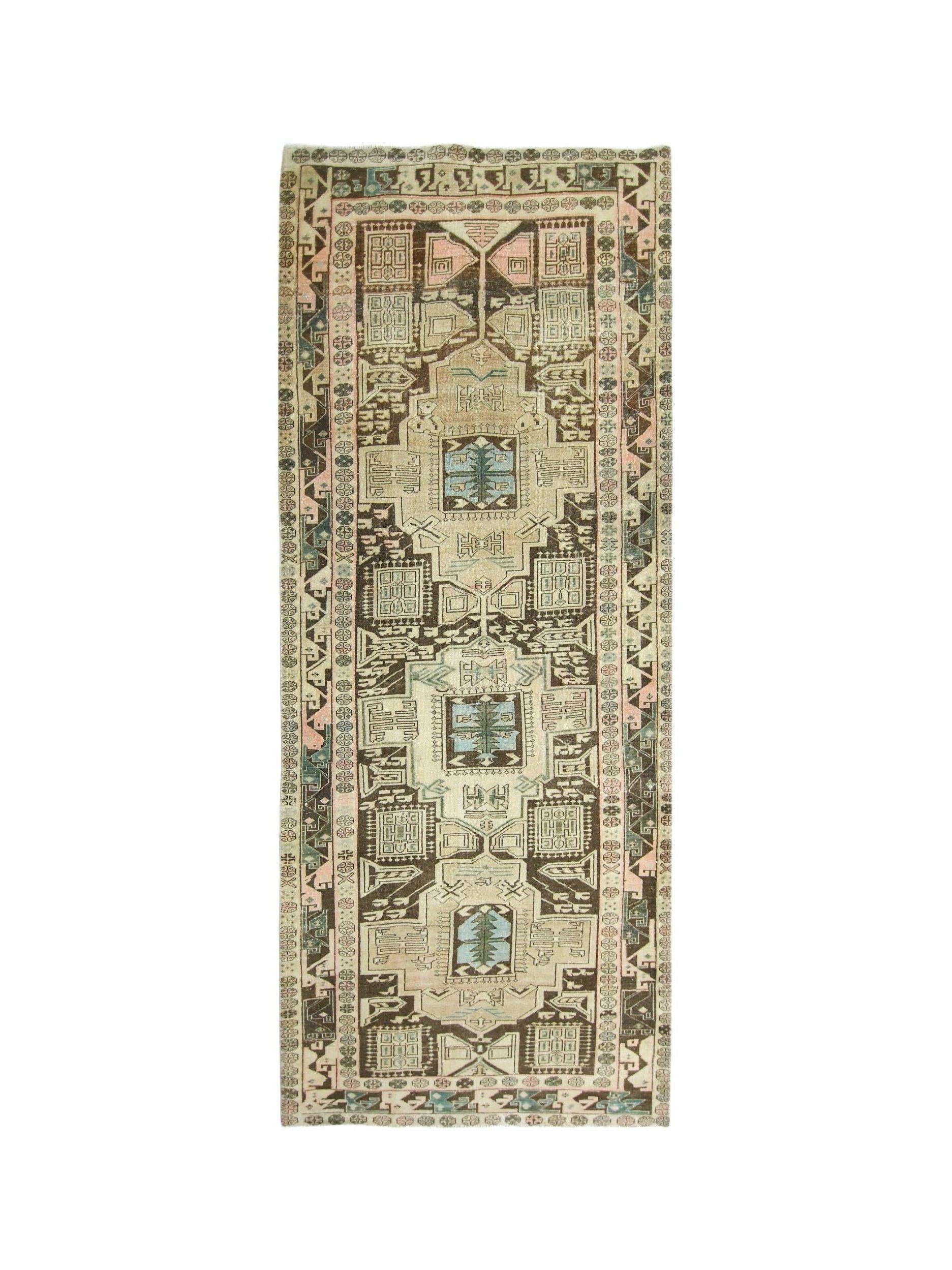 Handmade Vintage Persian Hallway Runner | 298 x 118 cm | 9'8" x 3'10" - Najaf Rugs & Textile