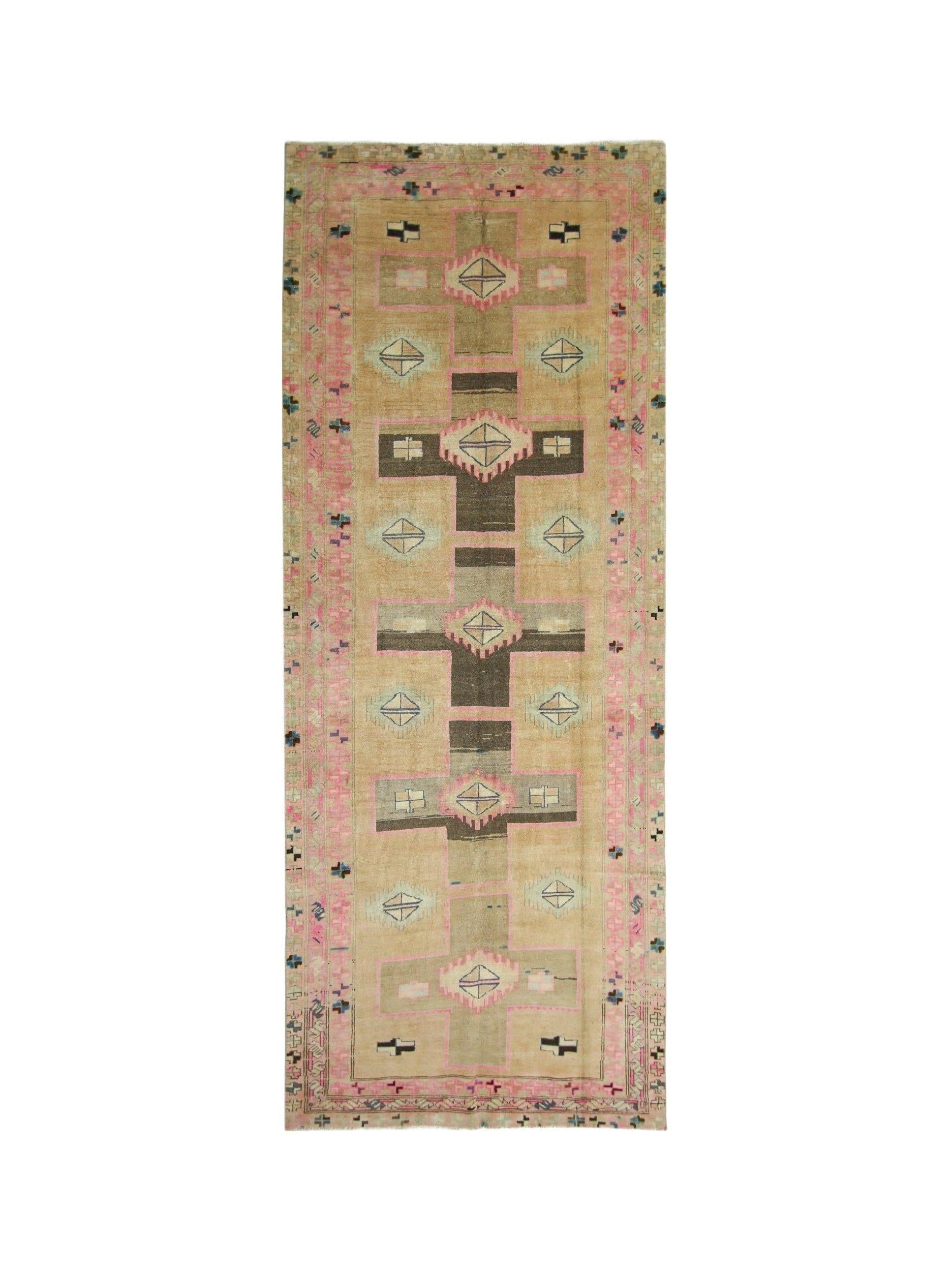 Handmade Vintage Persian Hallway Runner | 302 x 117 cm | 9'11" x 3'10" - Najaf Rugs & Textile